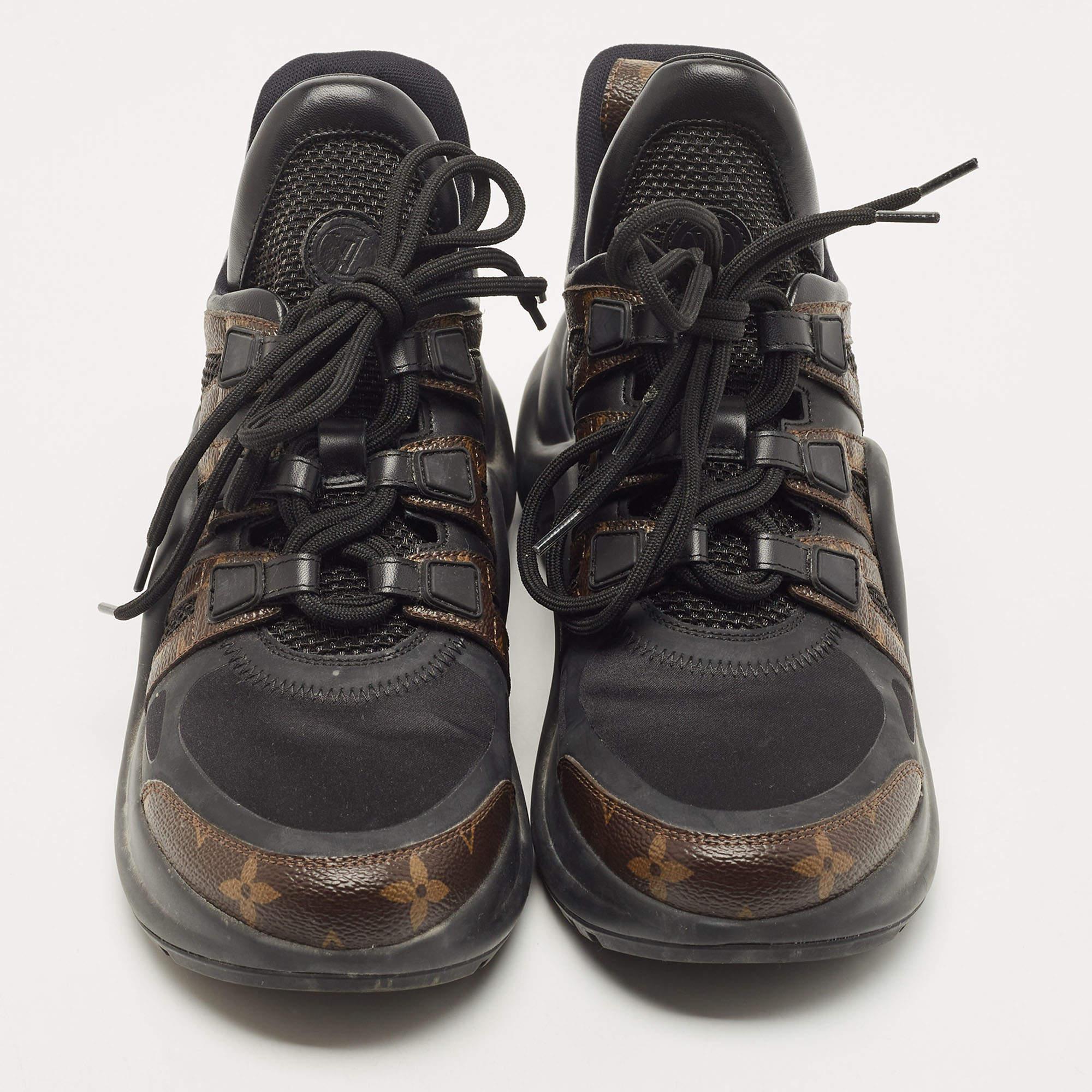 Louis Vuitton Brown/Black Canvas and Leather Archlight Sneakers