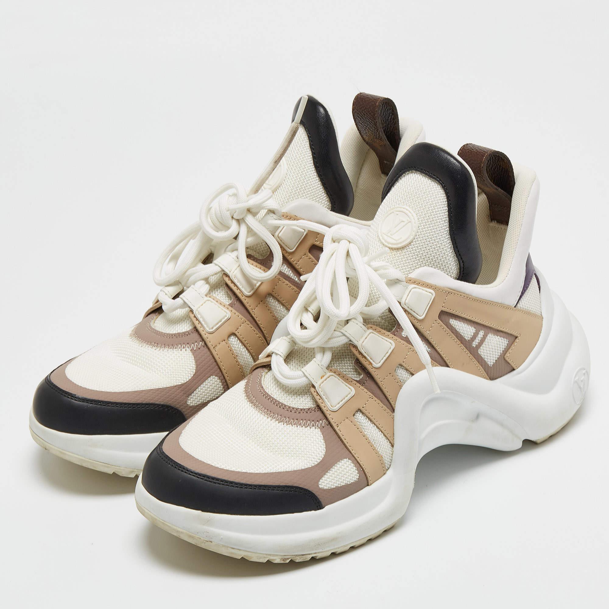 Louis Vuitton Tricolour Mesh and Leather Archlight High Top Sneakers