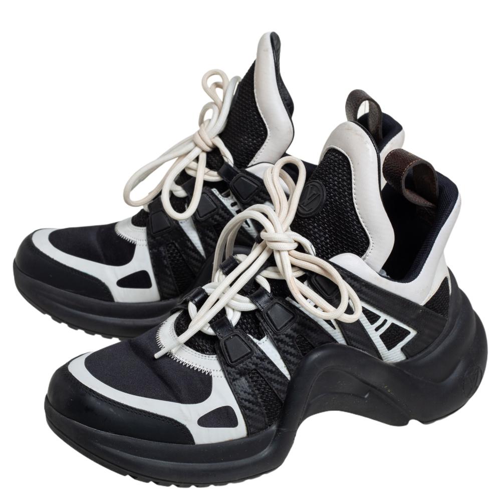 Louis Vuitton White/Black Leather And Mesh Archlight Sneakers