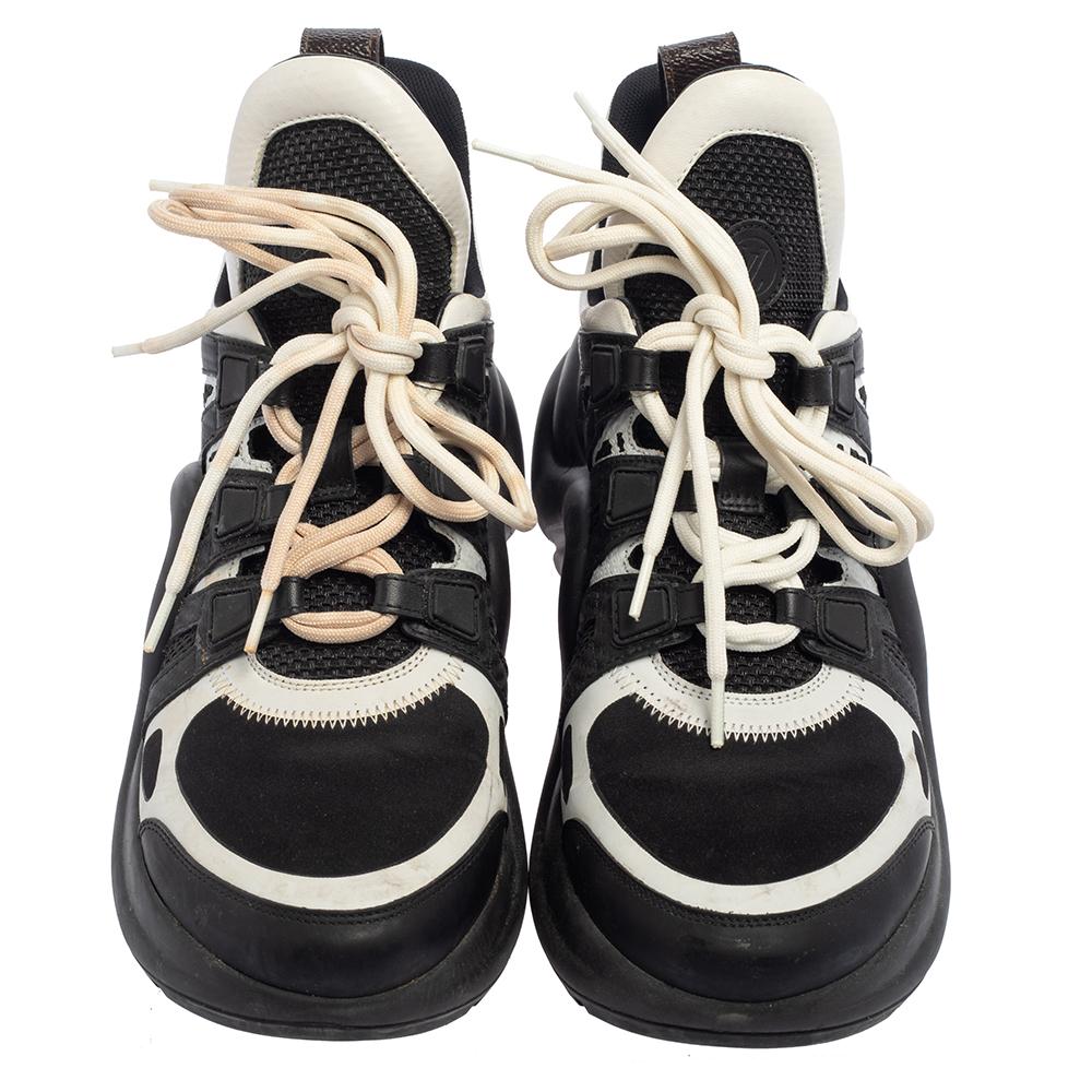 Louis Vuitton White/Black Leather And Mesh Archlight Sneakers