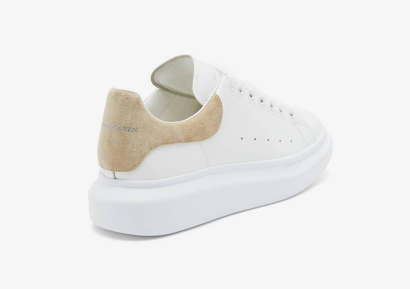 Alexander McQueen Men's Oversized Sneaker in White/beige