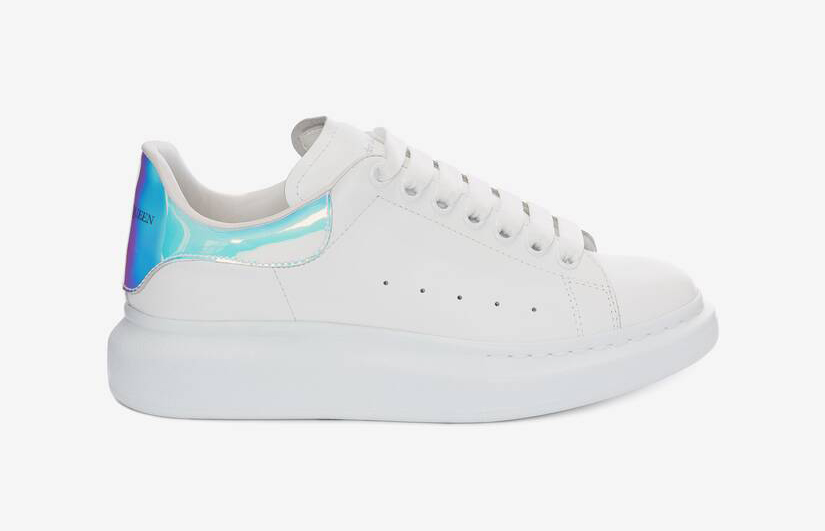 Alexander McQueen Men's Oversized Sneaker in White/shock Pink