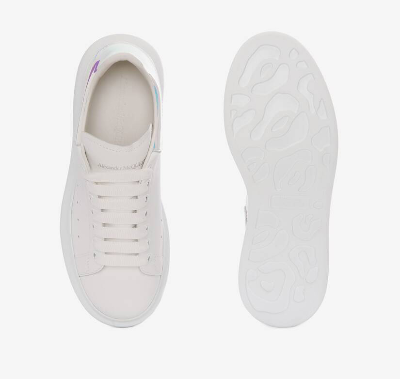 Alexander McQueen Men's Oversized Sneaker in White/shock Pink