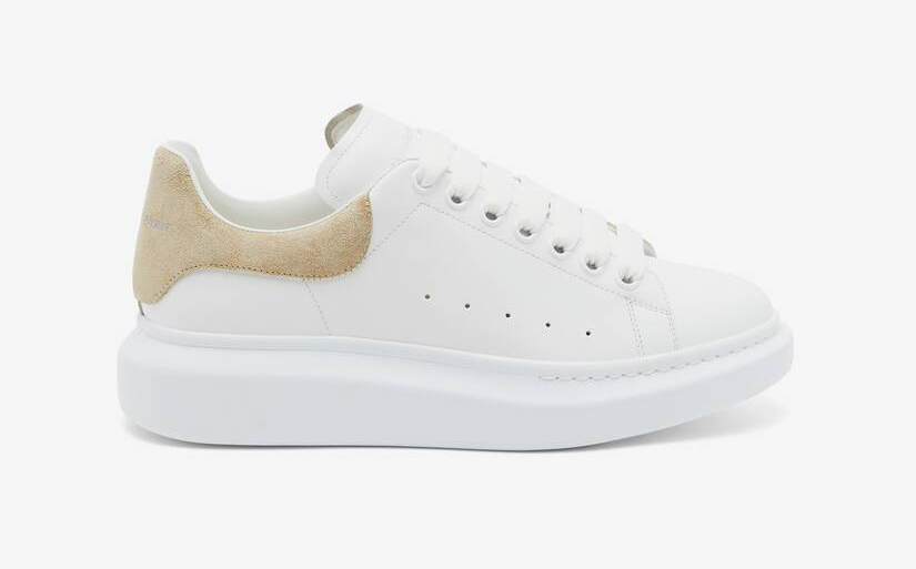 Alexander McQueen Men's Oversized Sneaker in White/beige