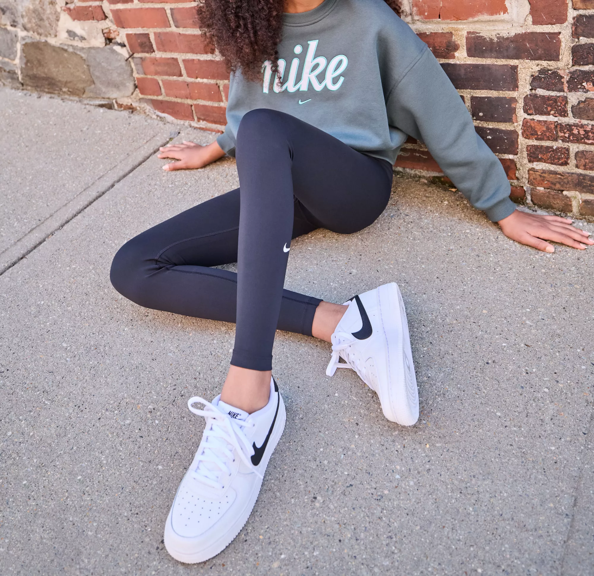 Nike Kinder Air Force 1 Schuhe Schwarz