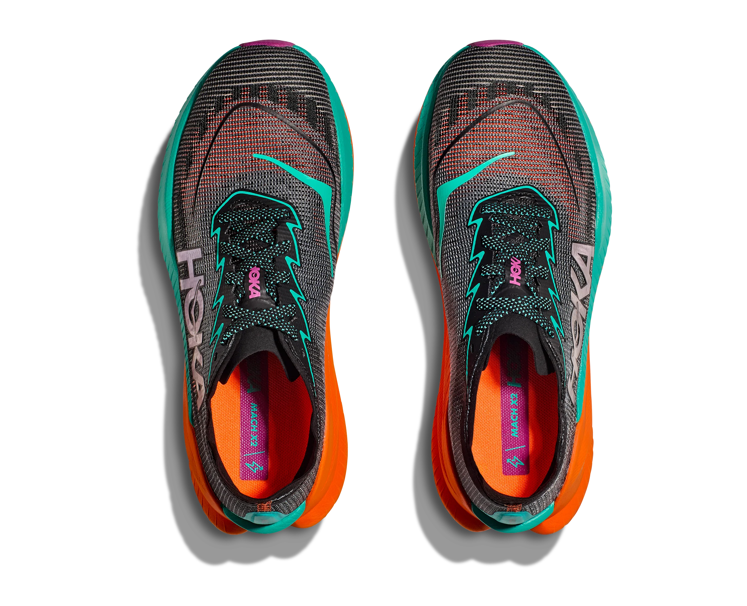 Hoka W MACH X 2 WIDE Black / Electric Aqua