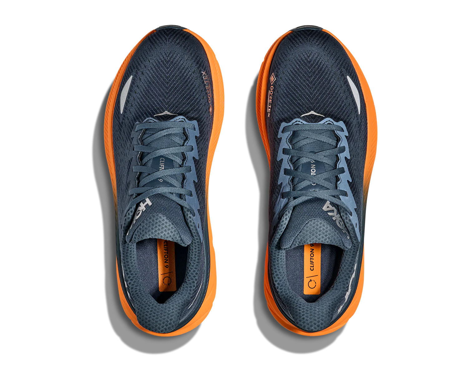 Hoka M CLIFTON 9 GTX Stormy Skies / Orange Zest