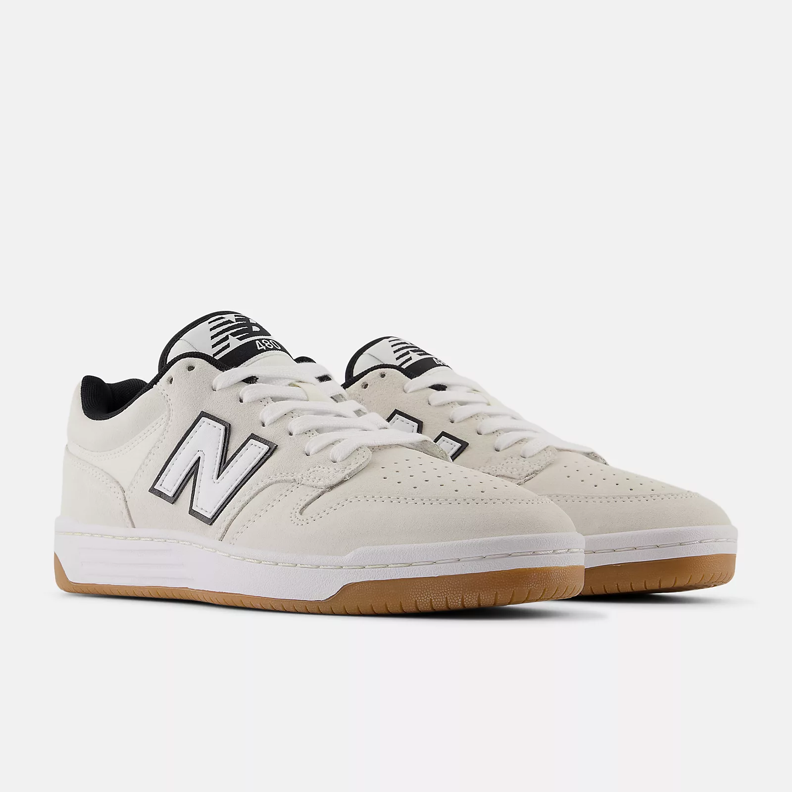 New Balance Unisex Lifestyle 480 Sneakers -  Men's/Women's-White with Black