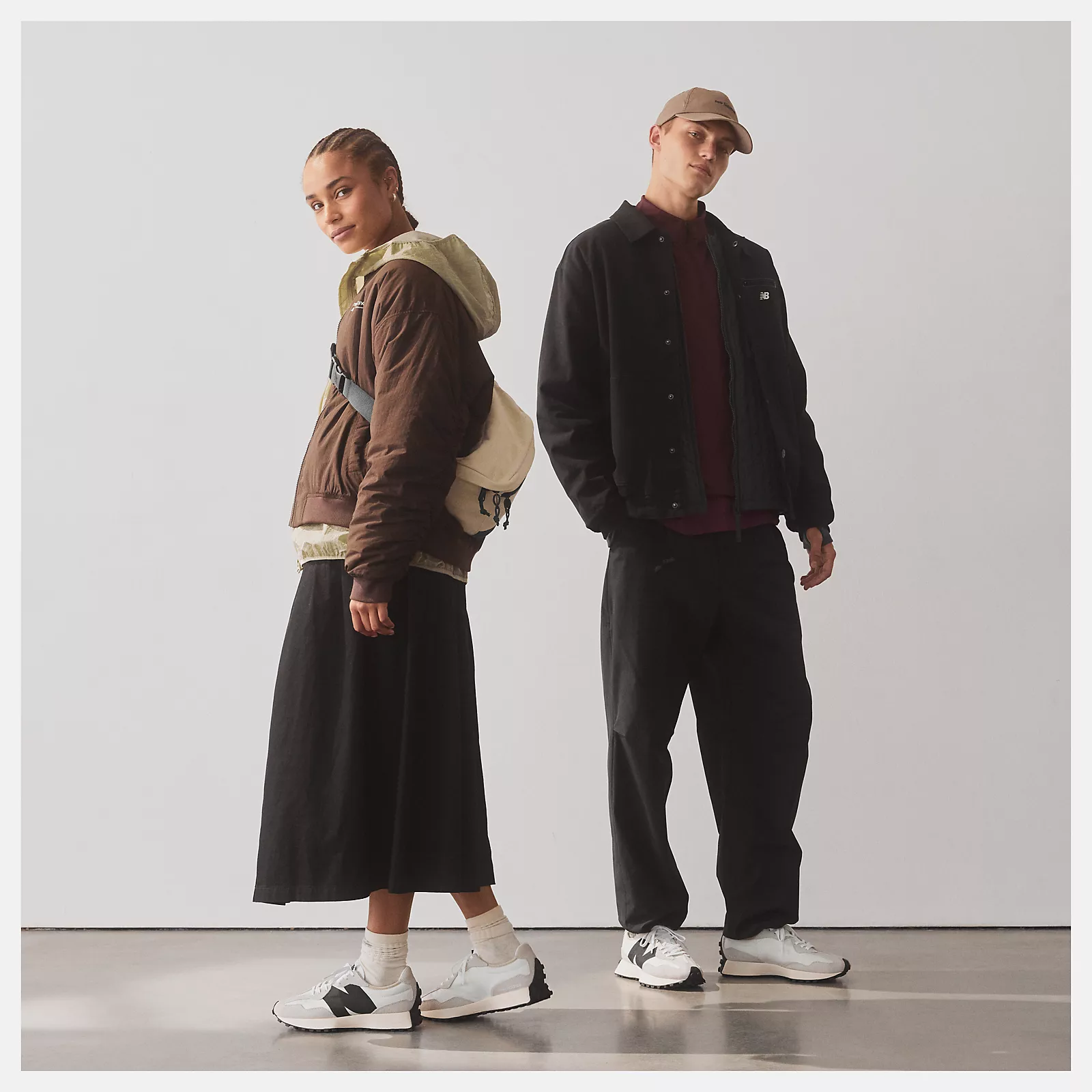 New Balance327 Sneakers -  Men's/Women's-Sea Salt with White and Black