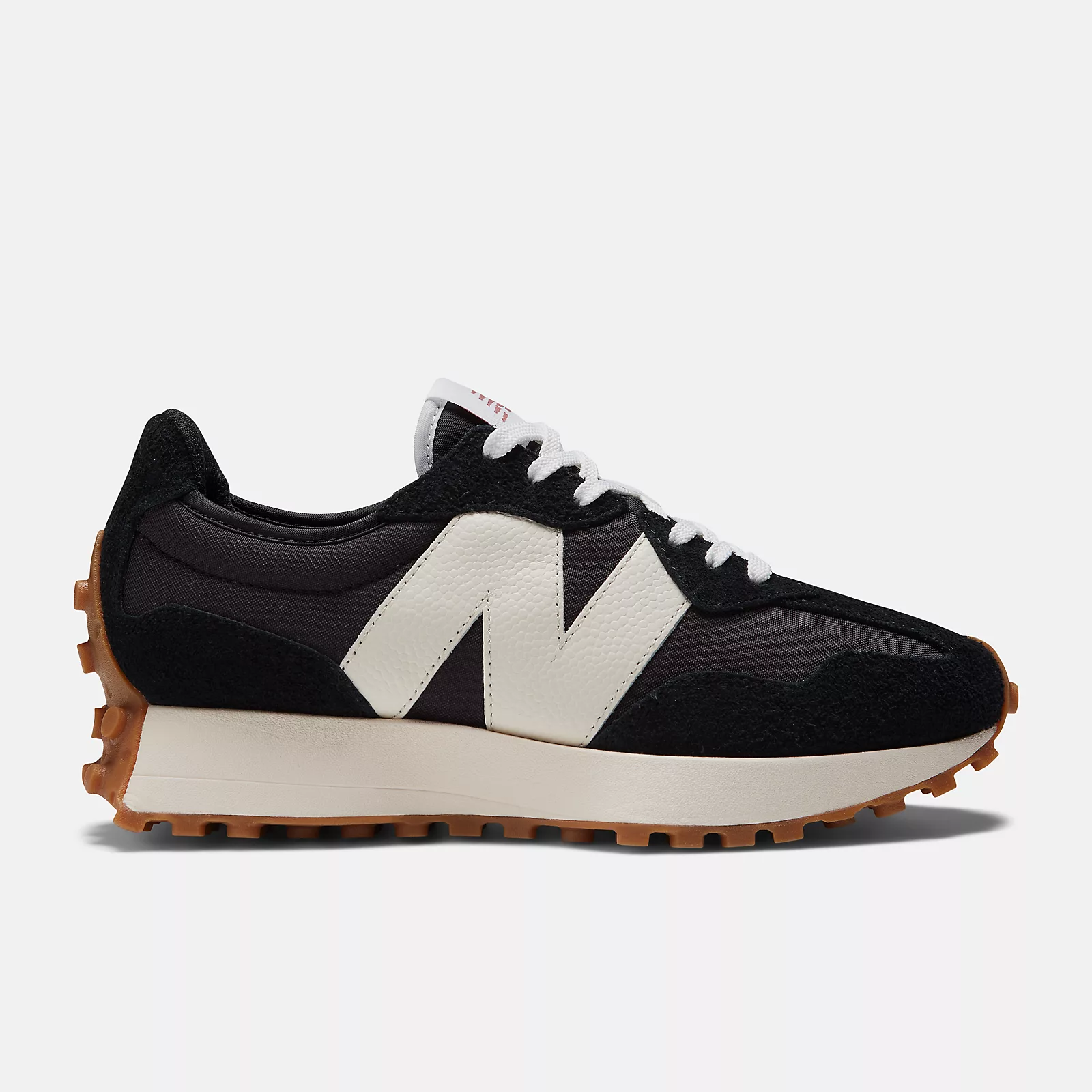 New Balance327 Sneakers -  Men's/Women's-Black with White and Mineral Red