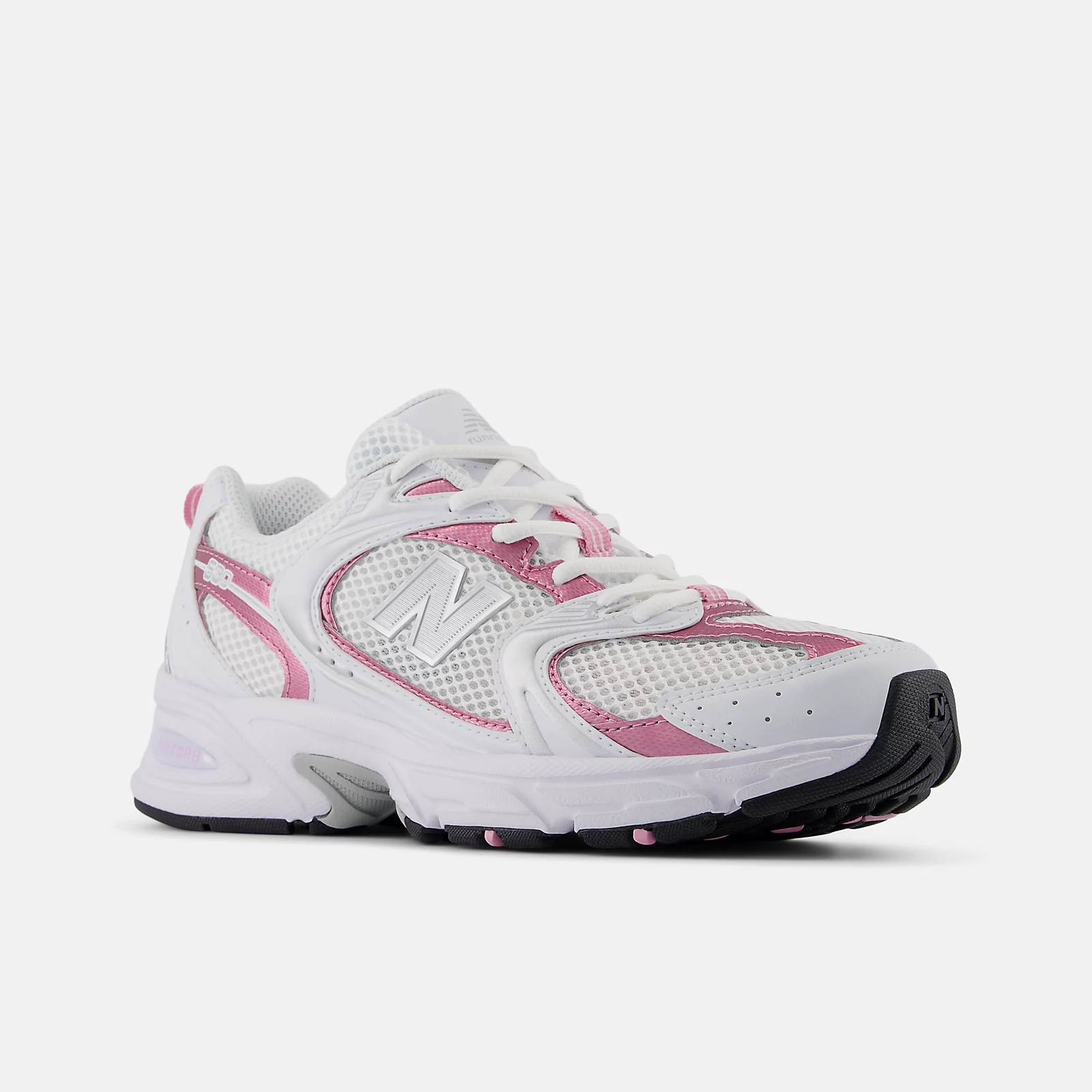 New Balance Unisex 530 Sneakers-Men's/Women's-White with Pink Sugar and Silver Metallic