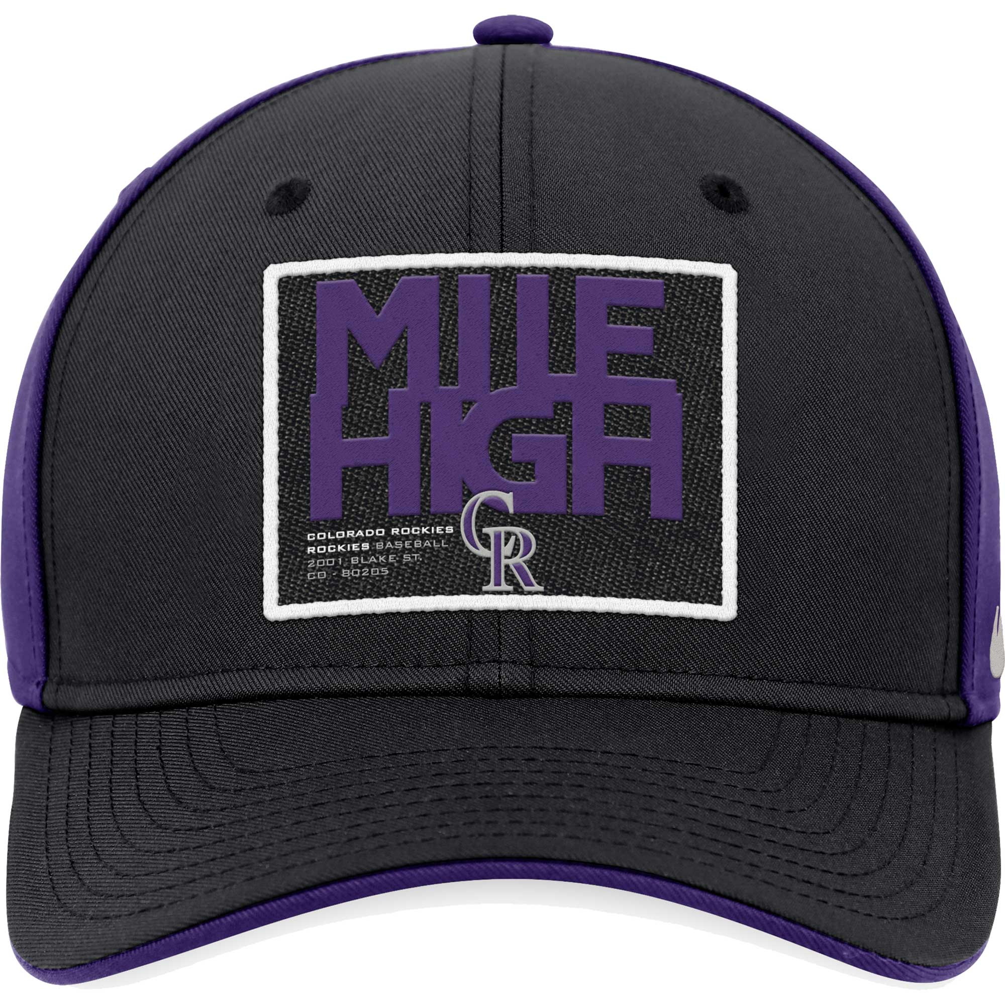 Colorado Rockies Nike Classic99 Colorblock Performance Snapback Hat - Black/Purple