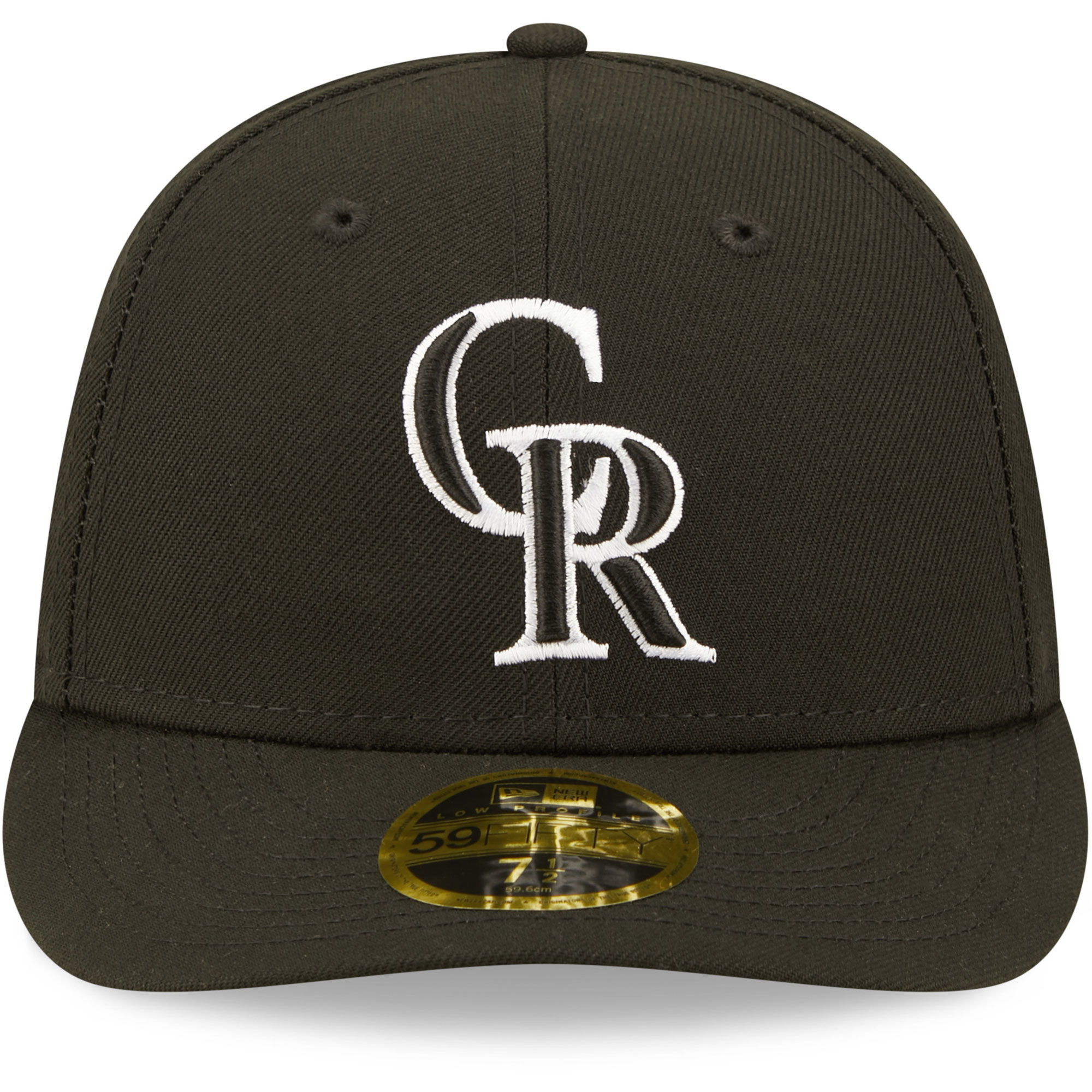Colorado Rockies New Era Black & White Low Profile 59FIFTY Fitted Hat