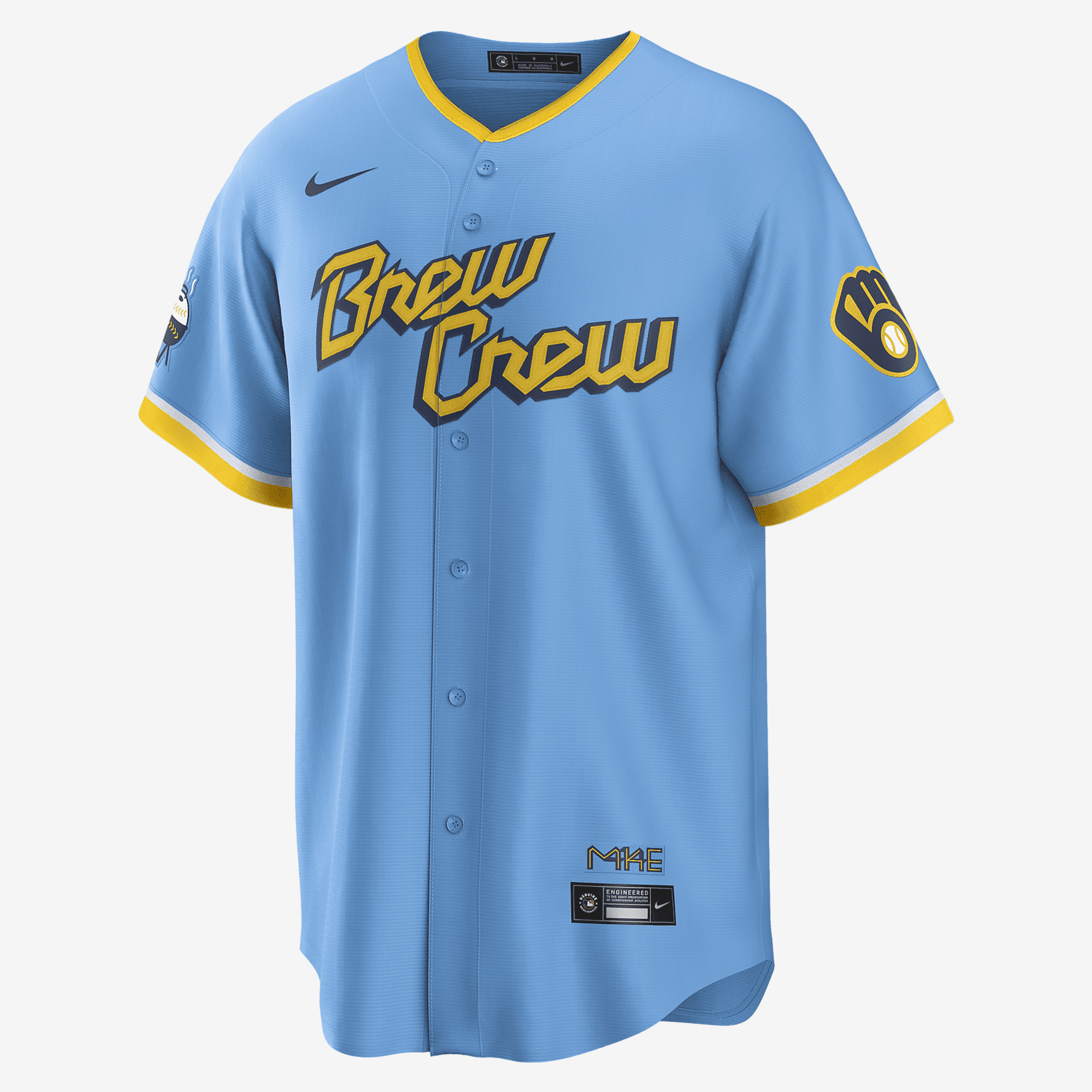 MLB Milwaukee Brewers City Connect (Christian Yelich) Men's Replica Baseball Jersey - Powder Blue