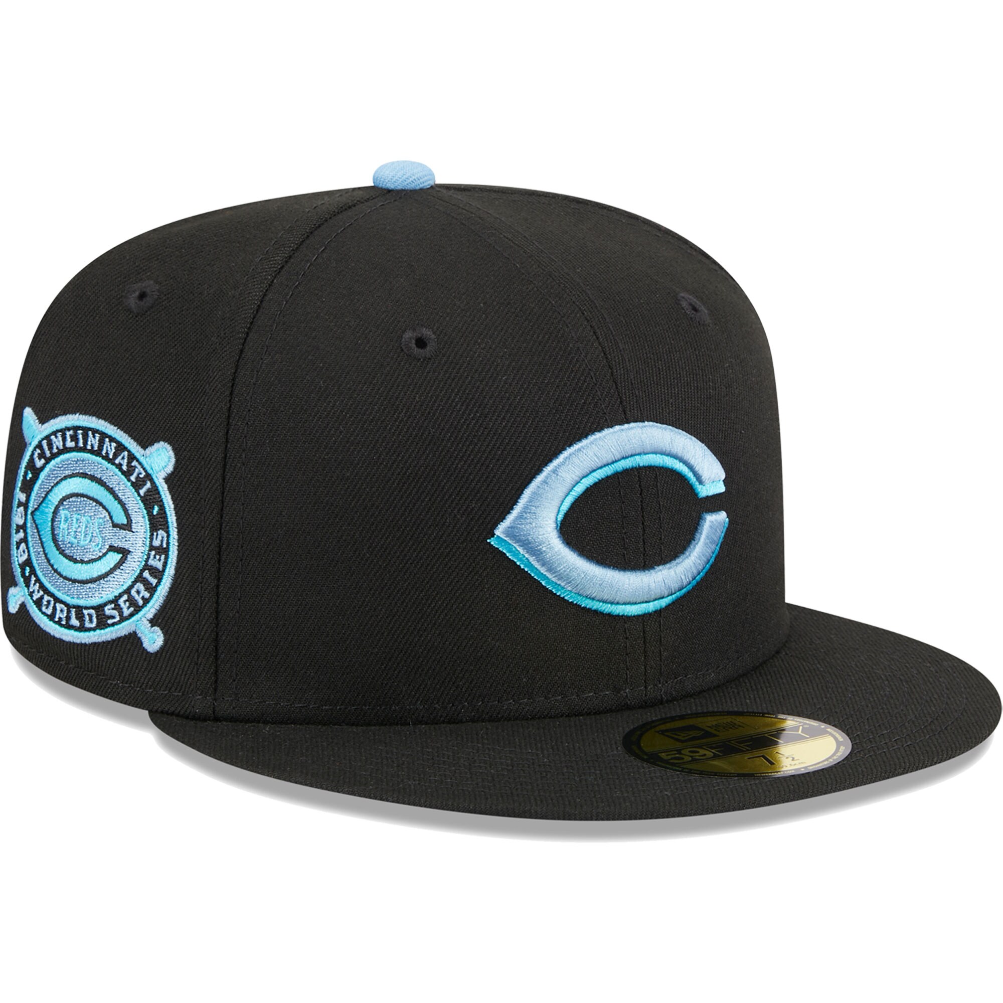 Cincinnati Reds New Era Pastel Undervisor 59FIFTY Fitted Hat - Black