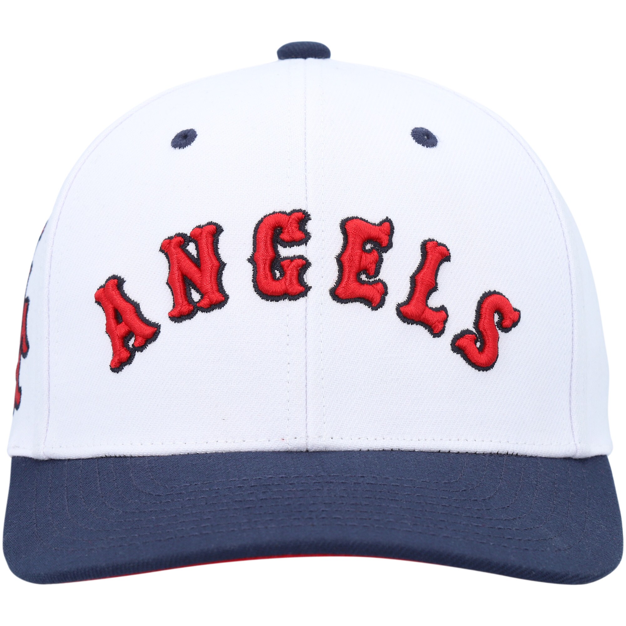 Los Angeles Angels Mitchell & Ness Cooperstown Collection Pro Crown Snapback Hat - White