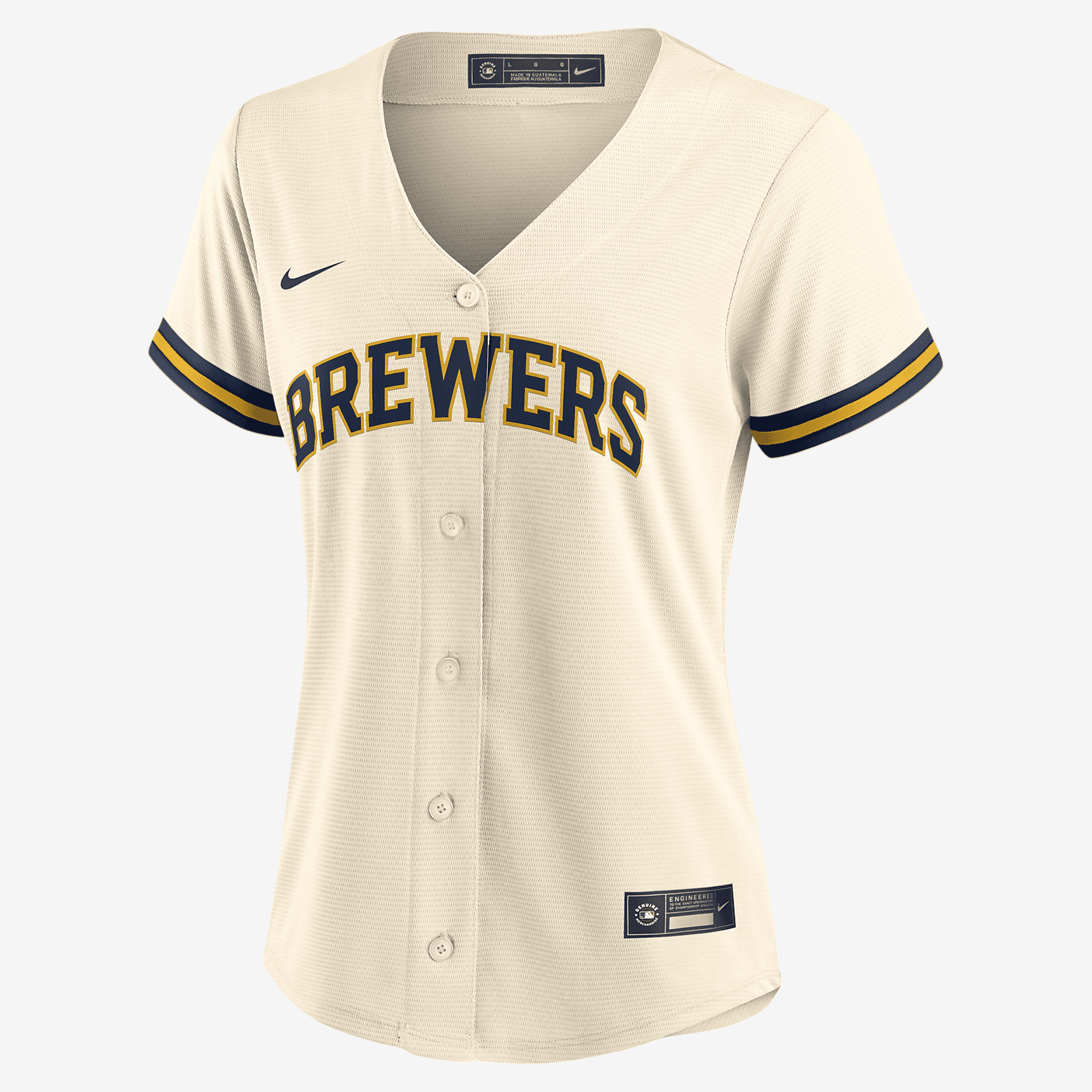 MLB Milwaukee Brewers (Christian Yelich) Women's Replica Baseball Jersey - Light Bone