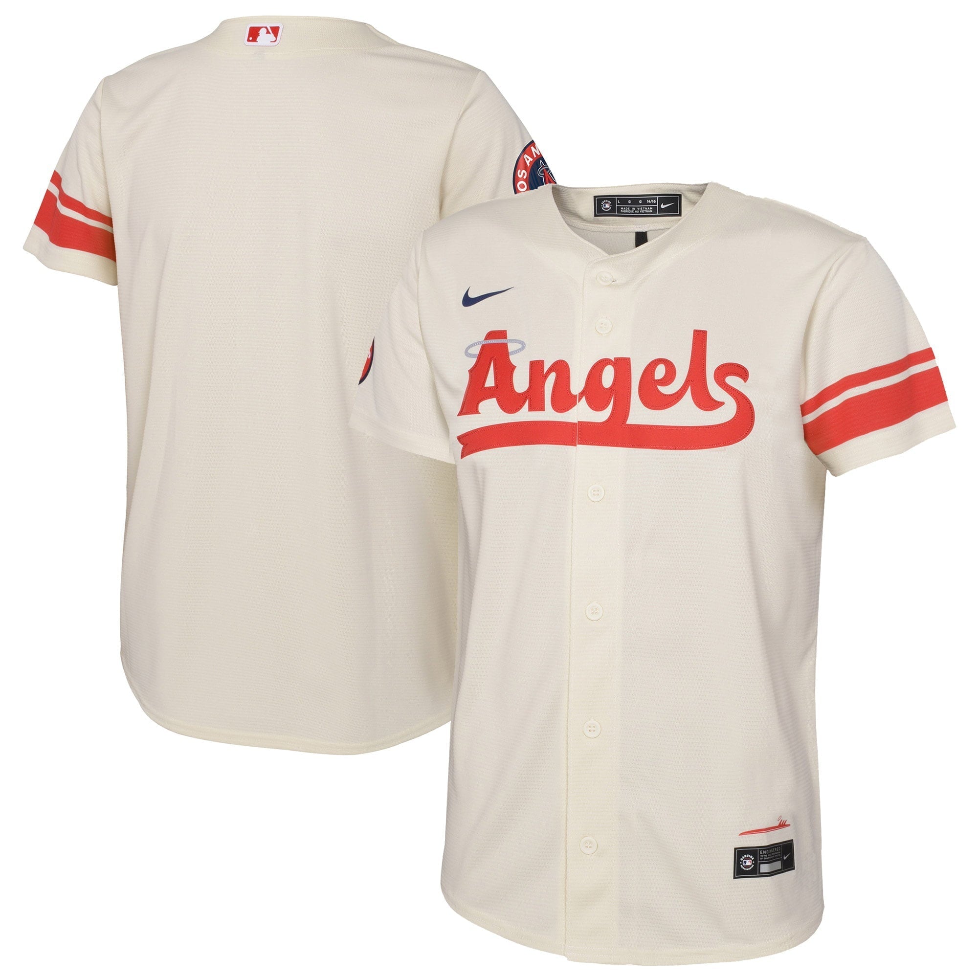 Youth Nike Cream Los Angeles Angels 2022 City Connect Replica Team Jersey