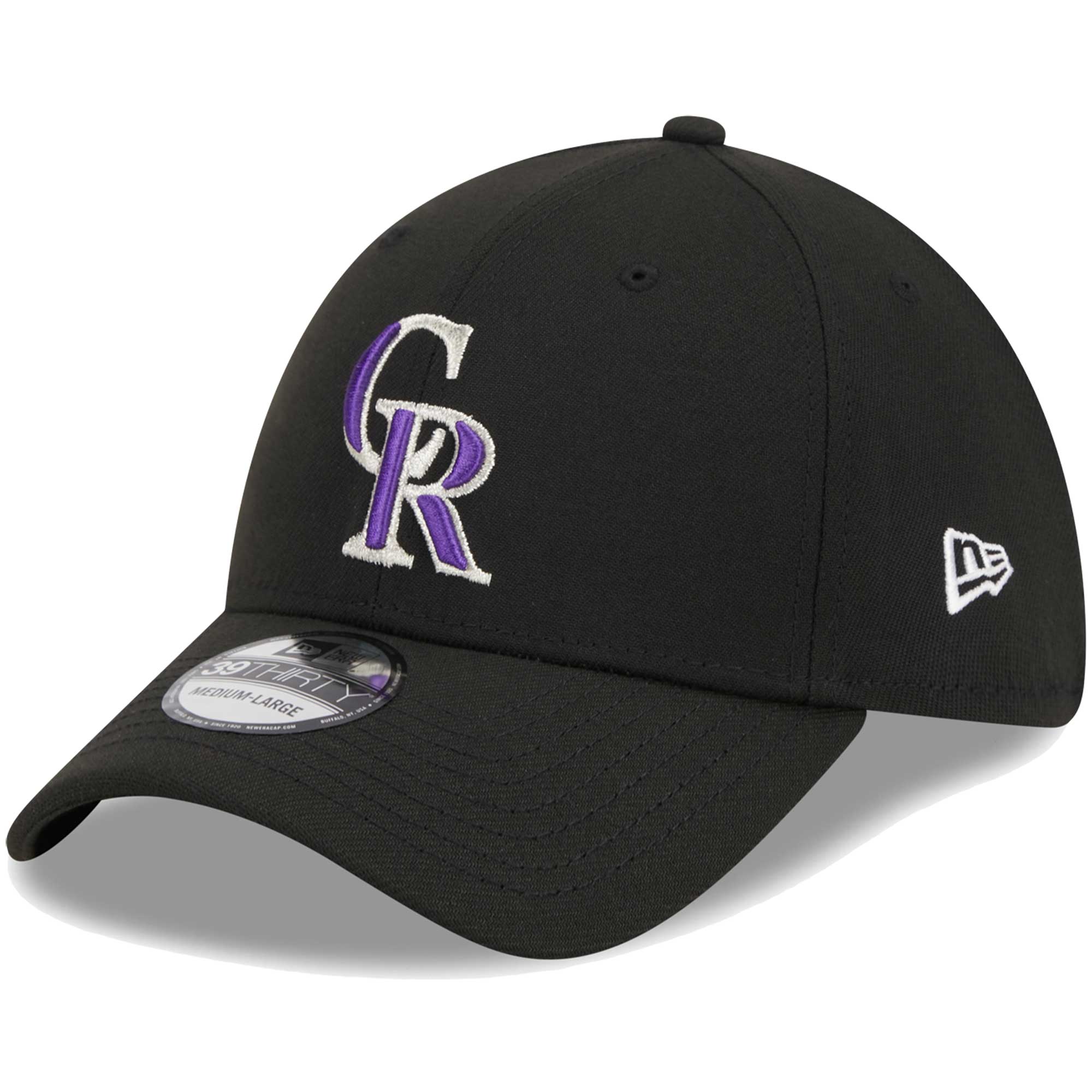 Colorado Rockies New Era Logo 39THIRTY Flex Hat - Black