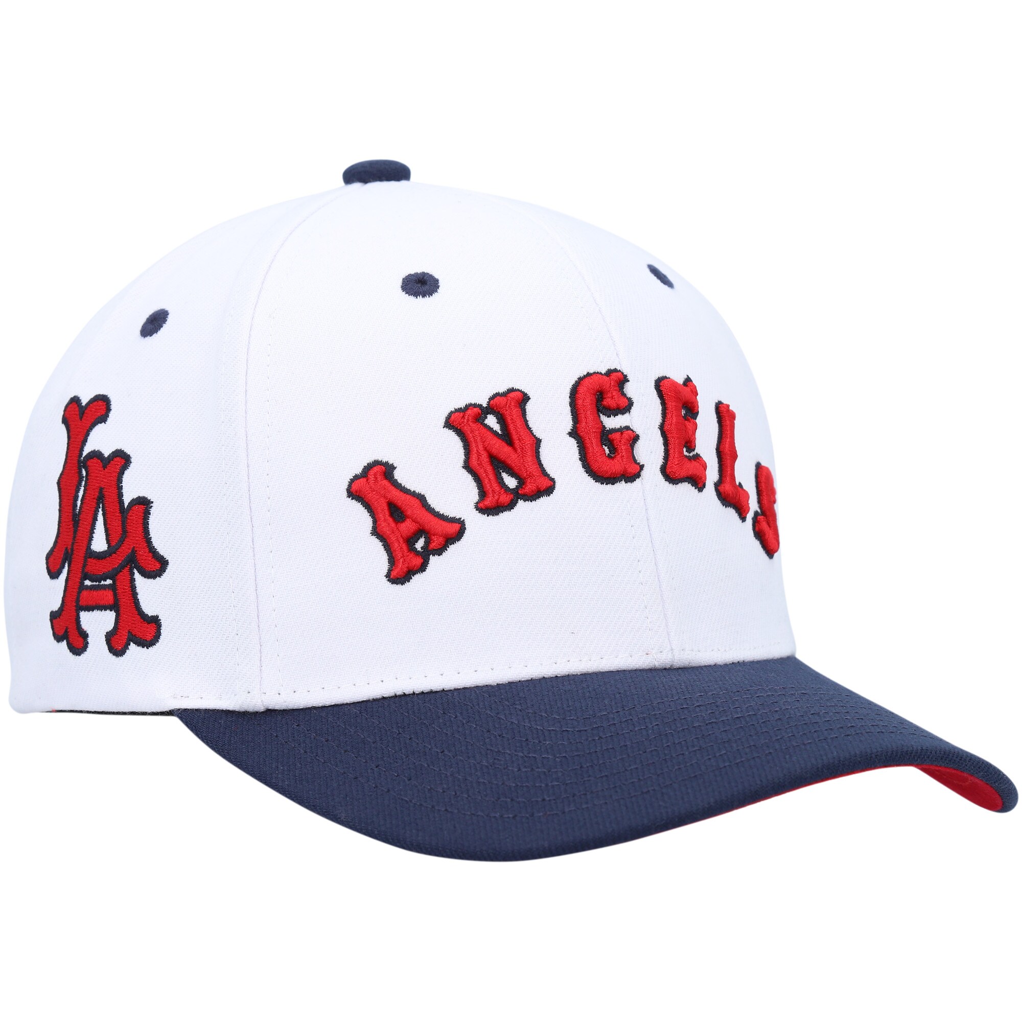 Los Angeles Angels Mitchell & Ness Cooperstown Collection Pro Crown Snapback Hat - White
