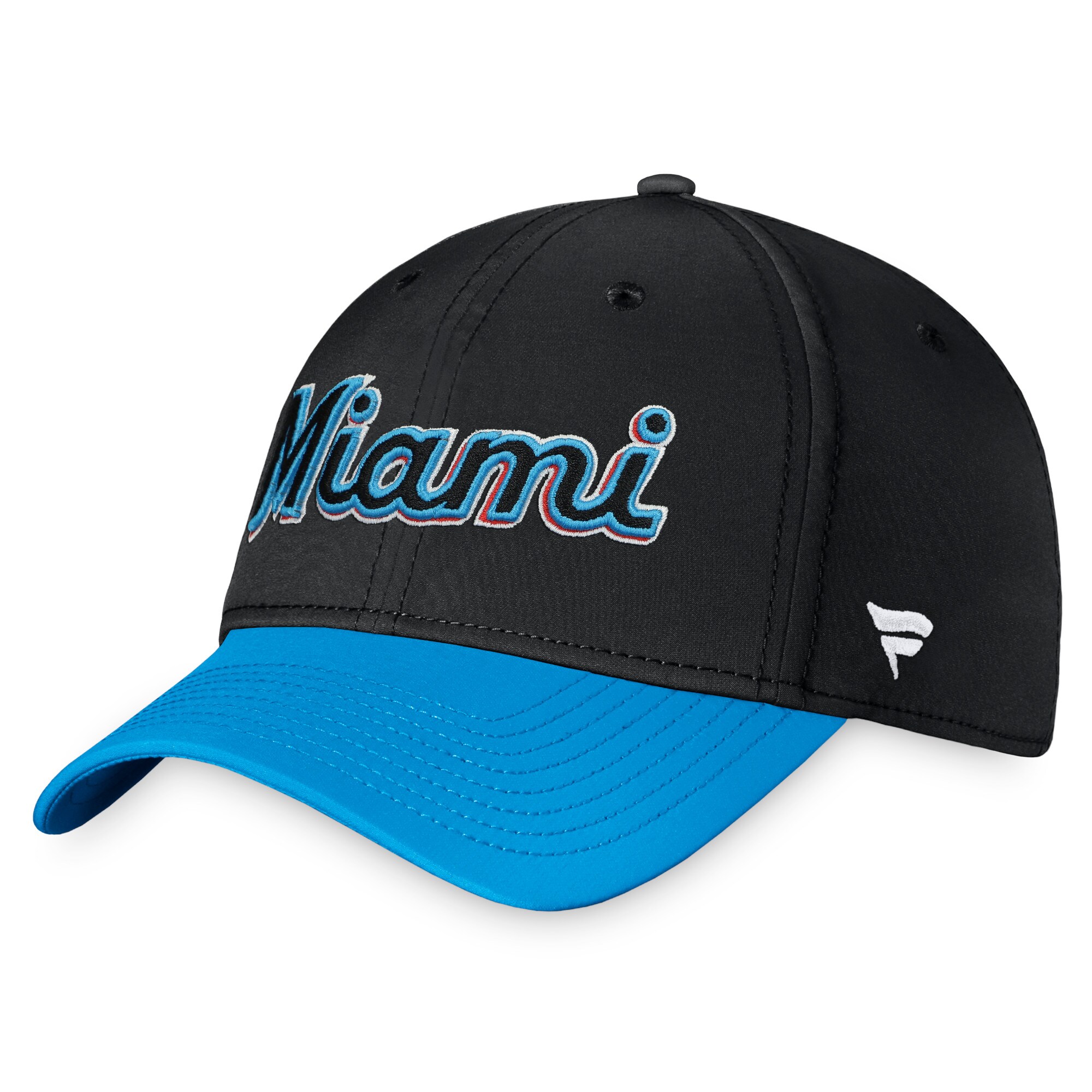 Miami Marlins Fanatics Branded Core Flex Hat - Black/Blue
