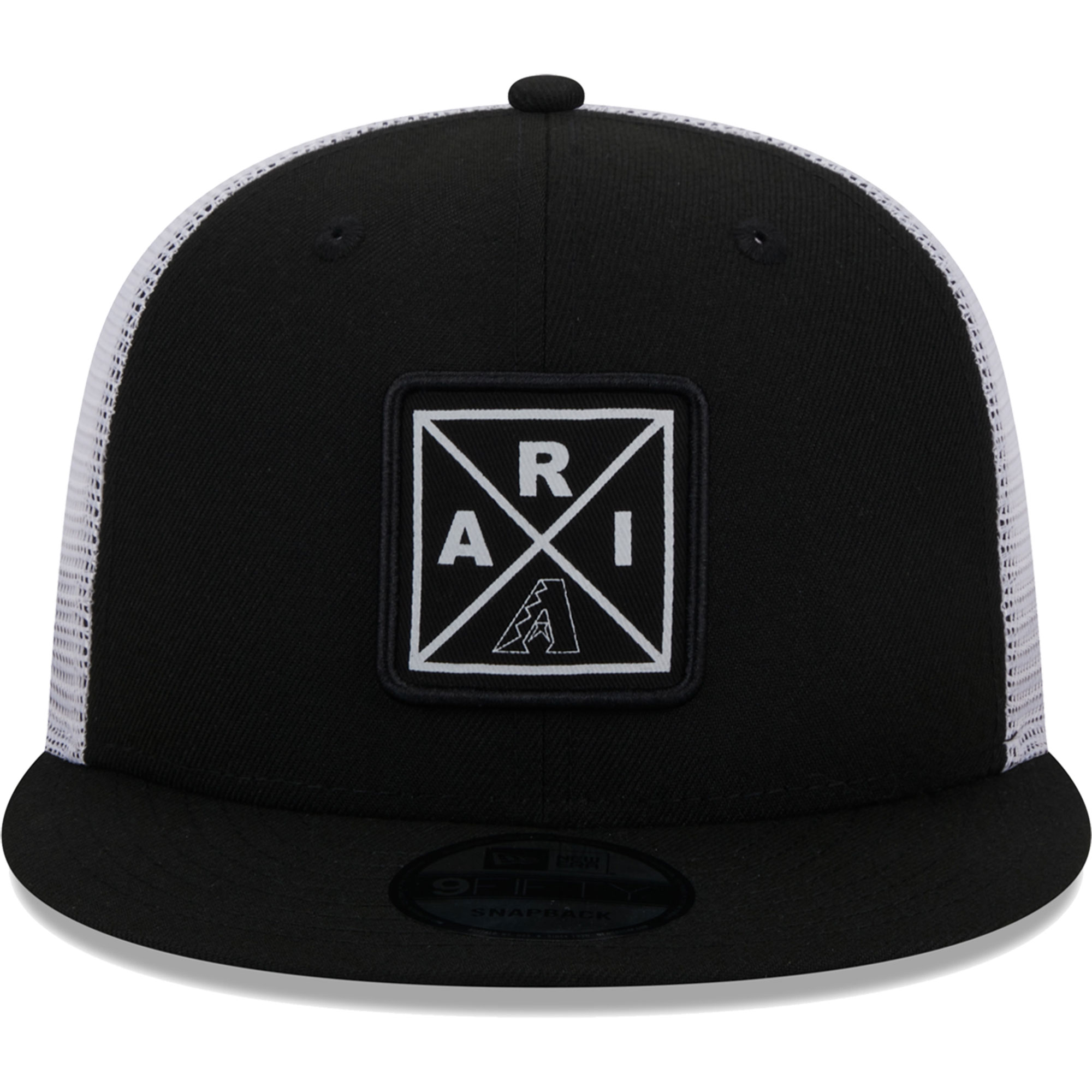 Arizona Diamondbacks New Era Vert Squared Trucker 9FIFTY Snapback Hat - Black