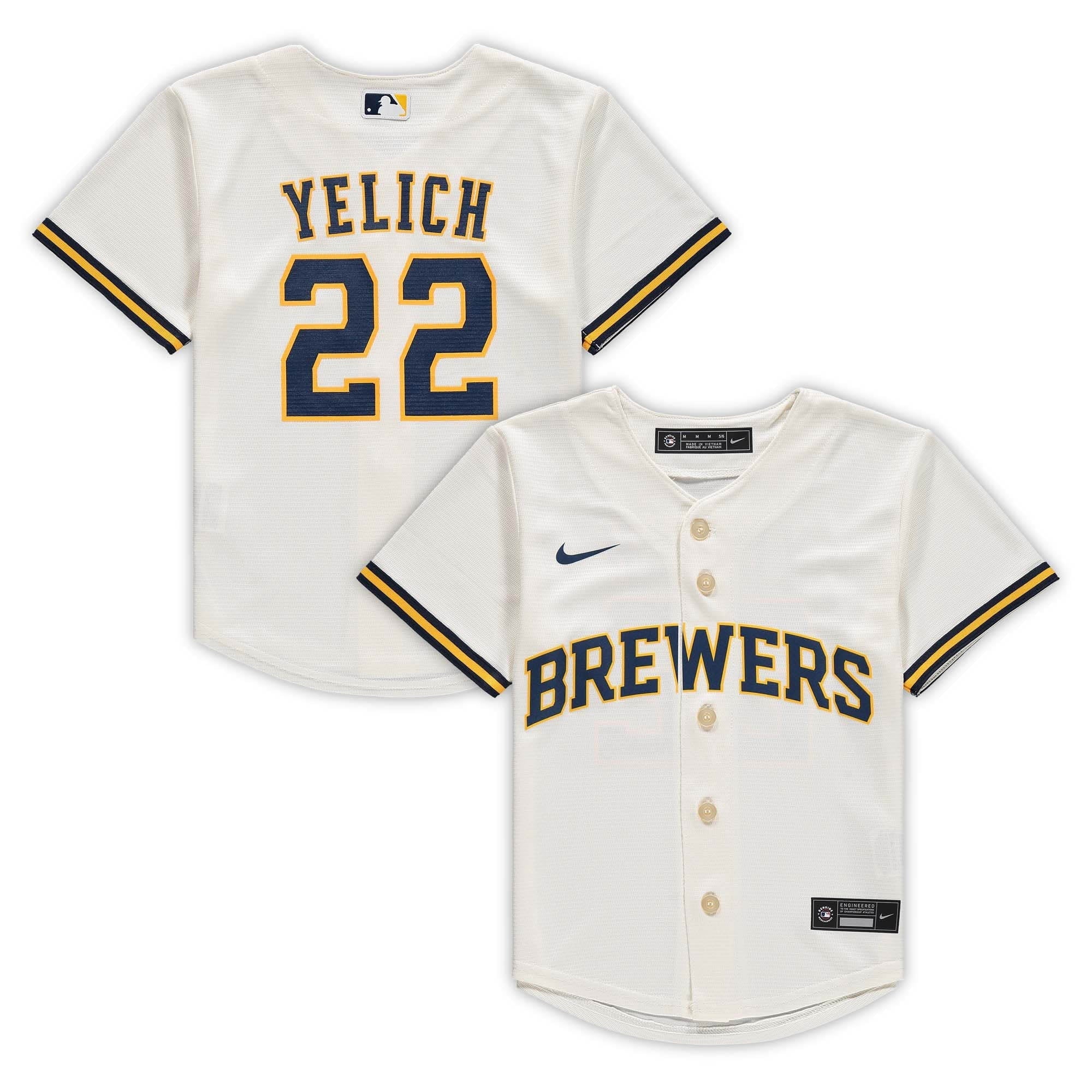 Preschool Nike Christian Yelich Cream Milwaukee Brewers Home Replica Player Jersey