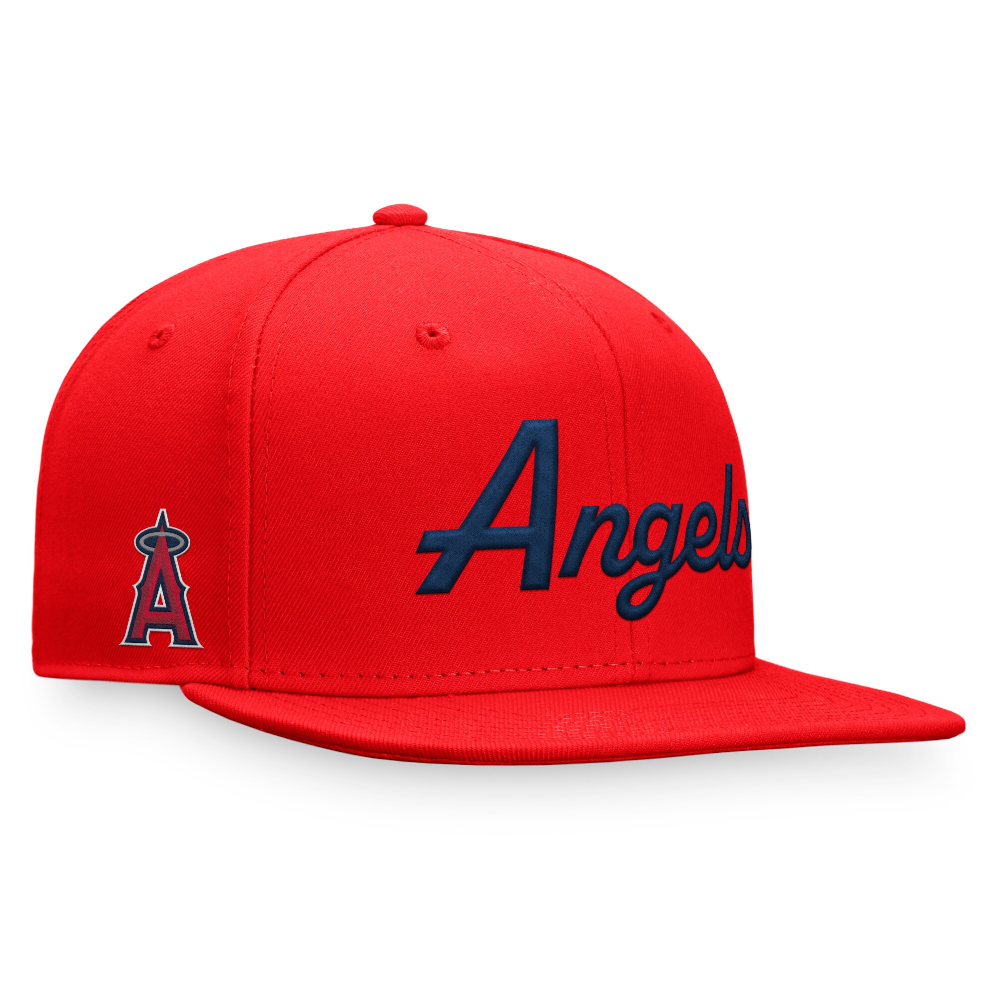 Los Angeles Angels Fanatics Branded Script Snapback Hat - Red