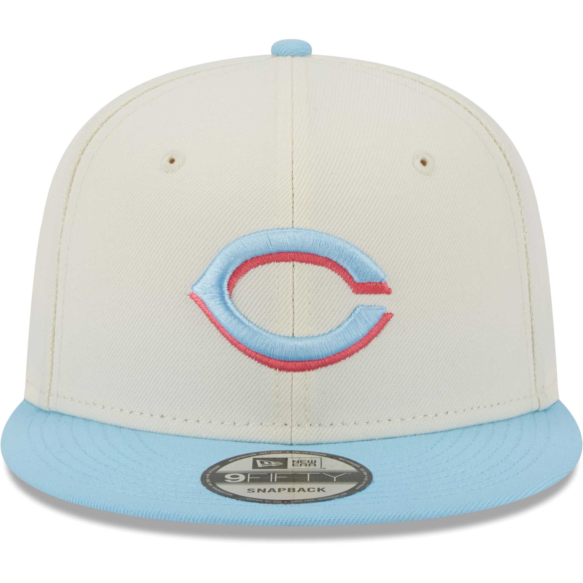 Cincinnati Reds New Era Spring Basic Two-Tone 9FIFTY Snapback Hat - Cream/Light Blue