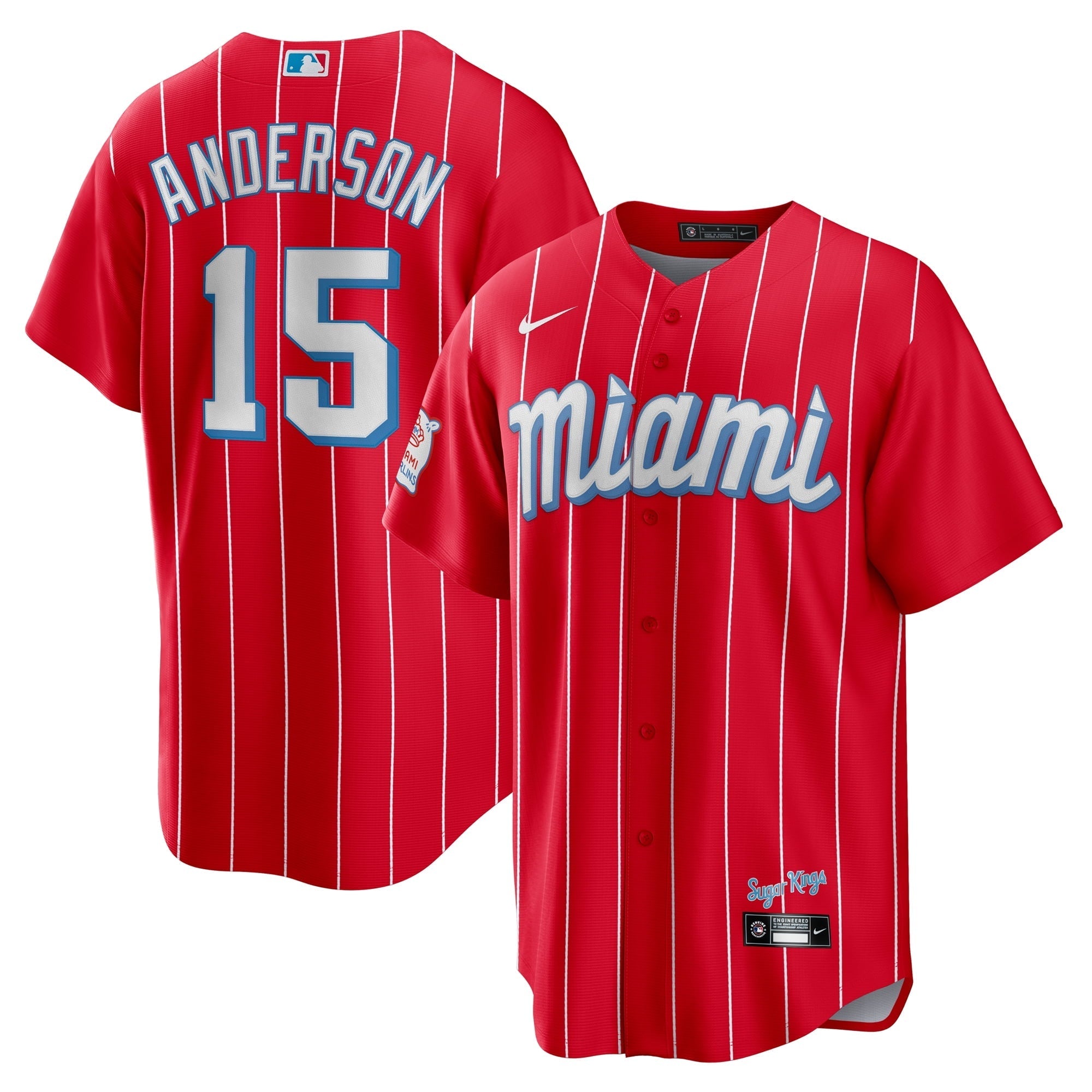 Men's Nike Brian Anderson Red Miami Marlins City Connect Replica Player Jersey