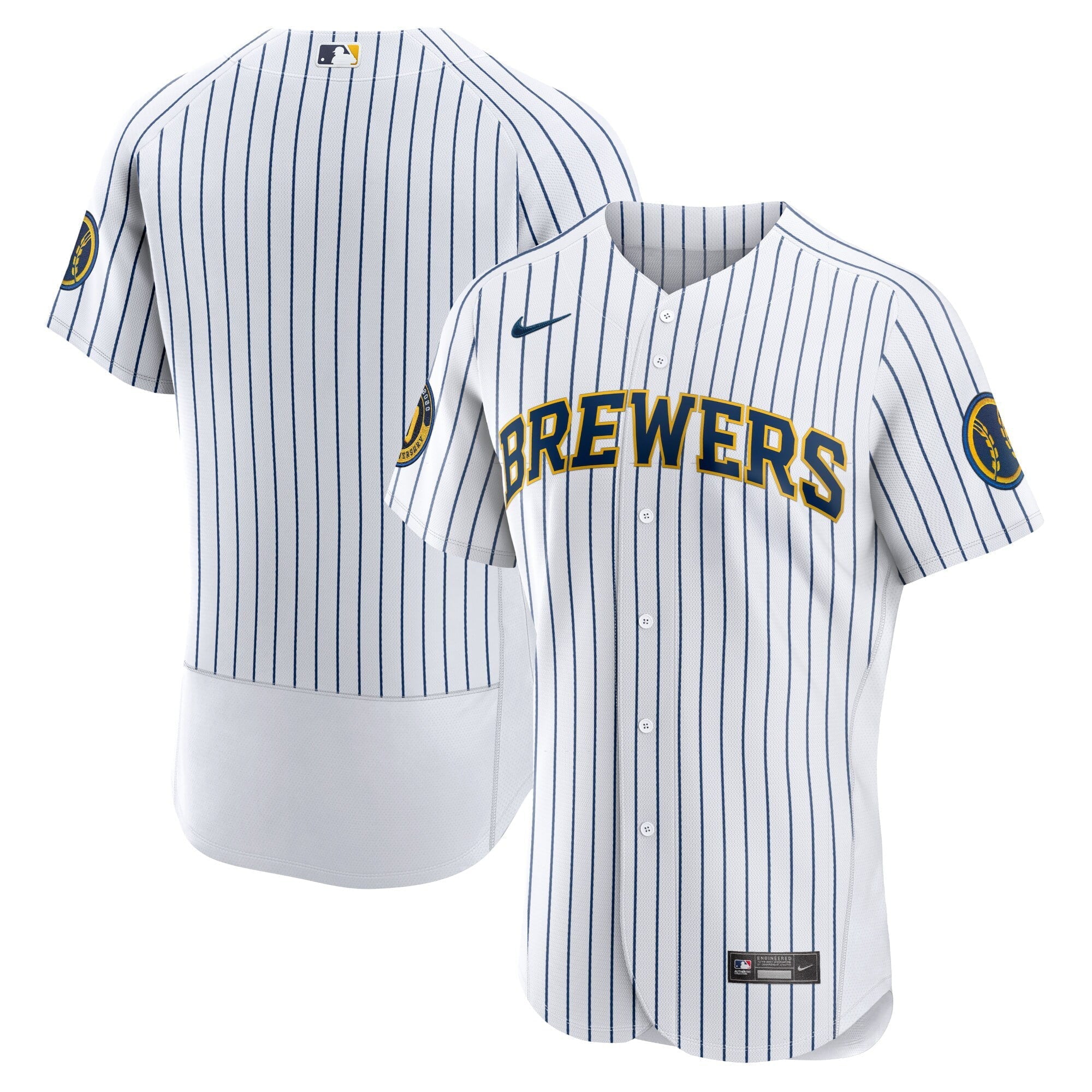 Men's Nike White Milwaukee Brewers Alternate Authentic Team Jersey