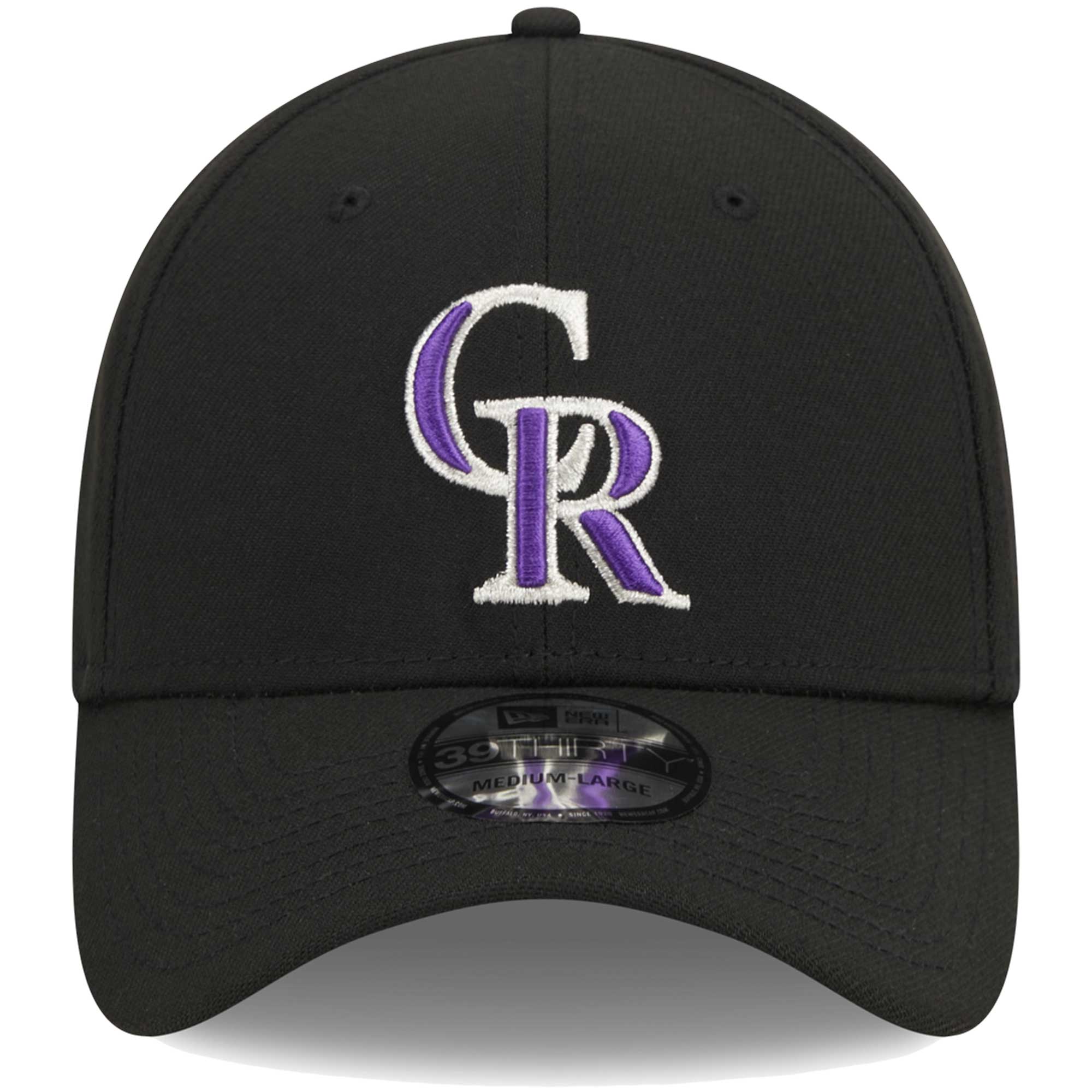 Colorado Rockies New Era Logo 39THIRTY Flex Hat - Black