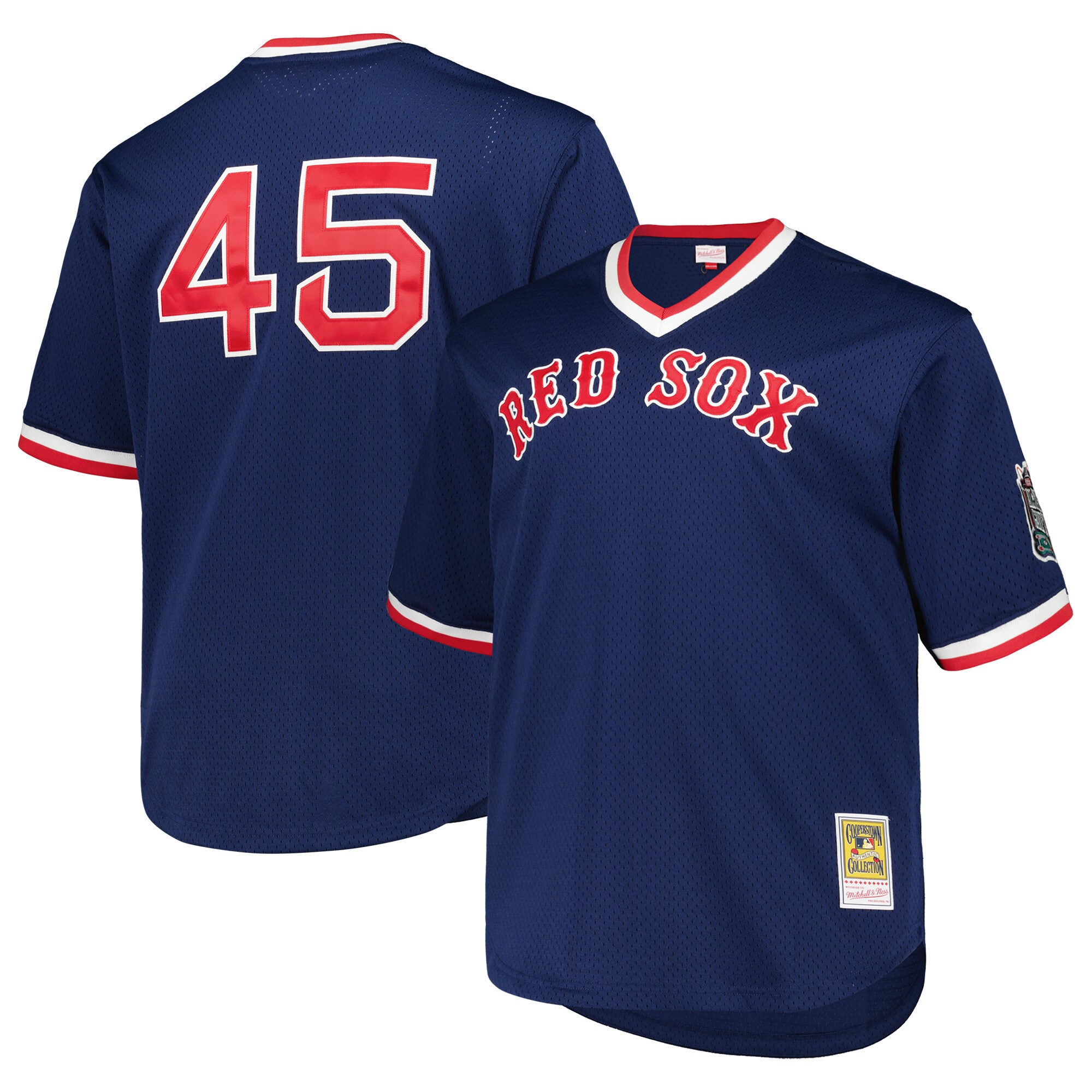Pedro Martinez Boston Red Sox Mitchell & Ness 1999 Cooperstown Collection Mesh Pullover Jersey - Navy