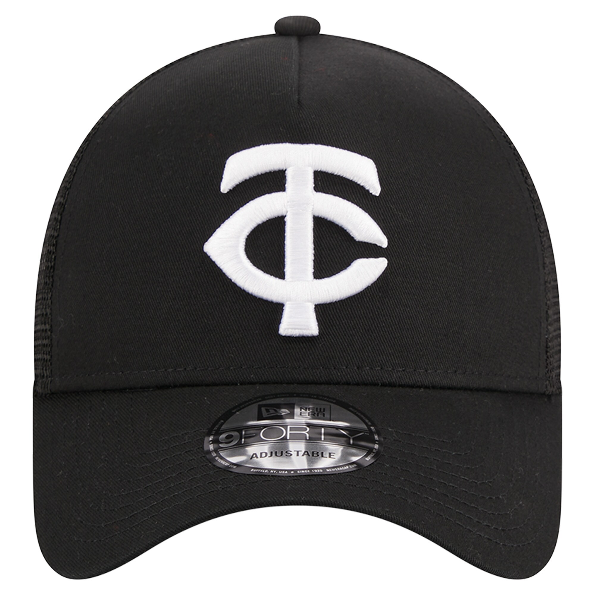 Minnesota Twins New Era A-Frame 9FORTY Trucker Adjustable Hat - Black