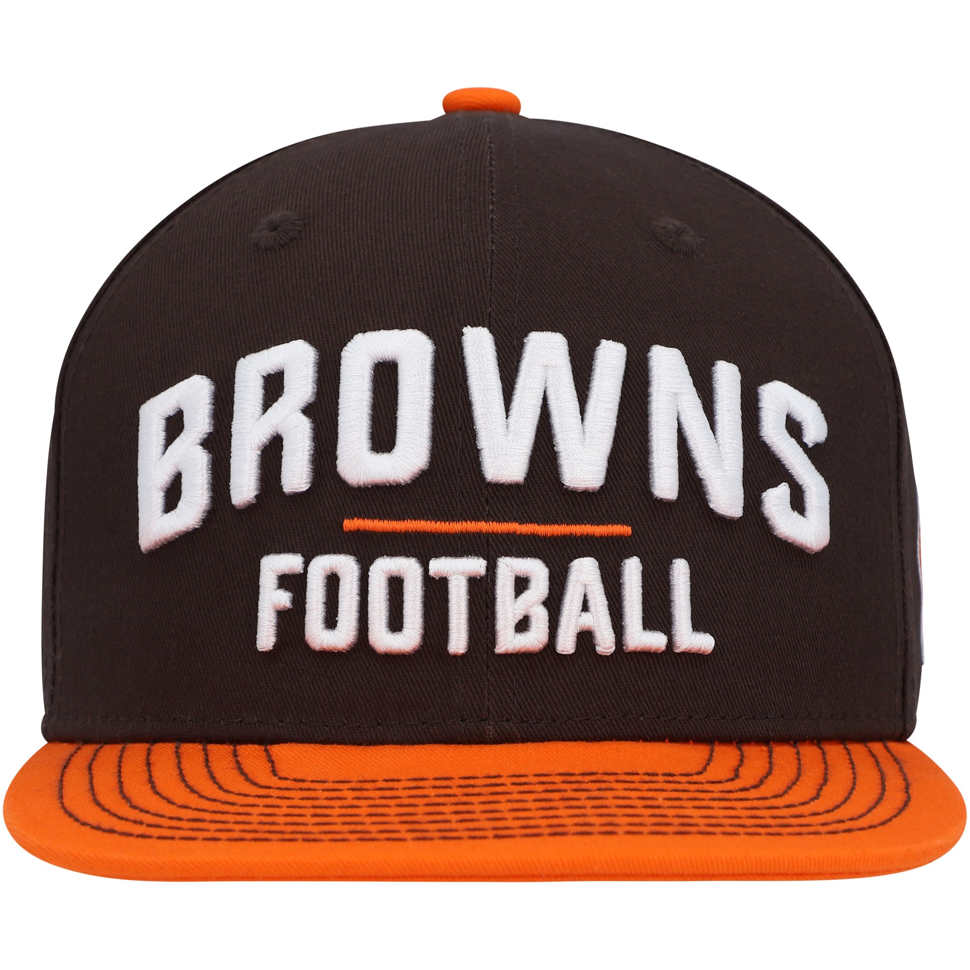 Cleveland Browns Youth Lock Up Snapback Hat - Brown/Orange