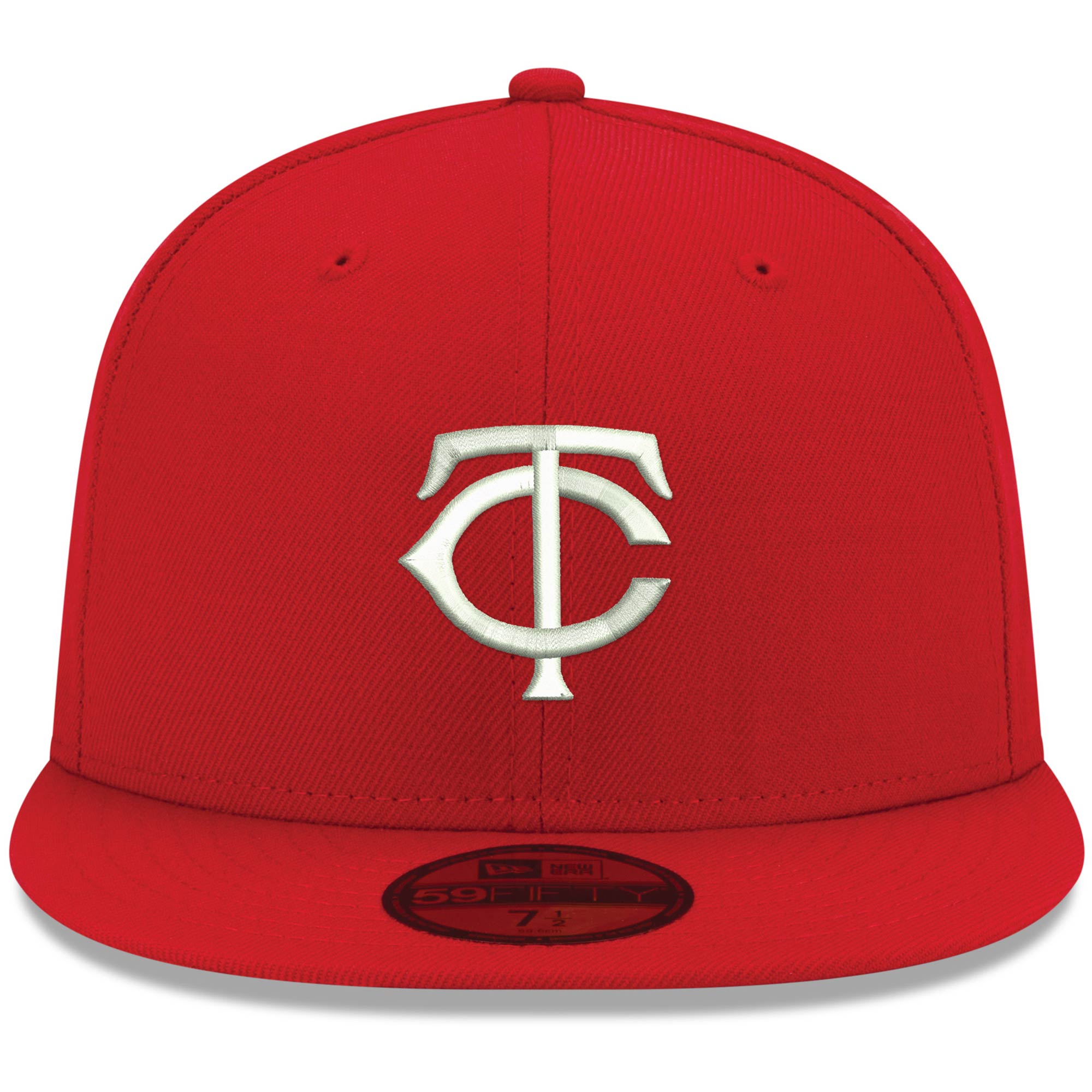 Minnesota Twins New Era White Logo 59FIFTY Fitted Hat - Red