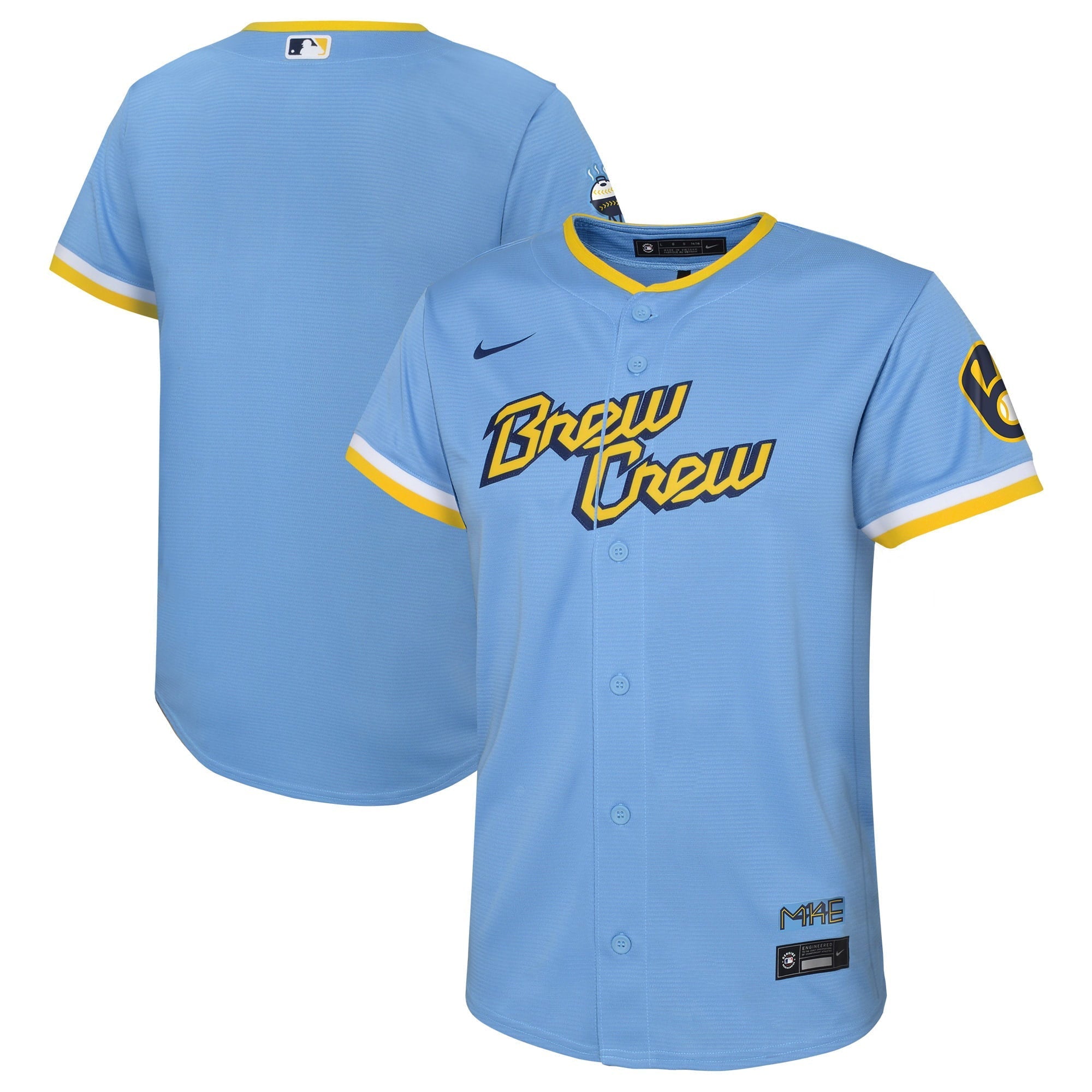 Preschool Nike Powder Blue Milwaukee Brewers 2022 City Connect Replica Team Jersey