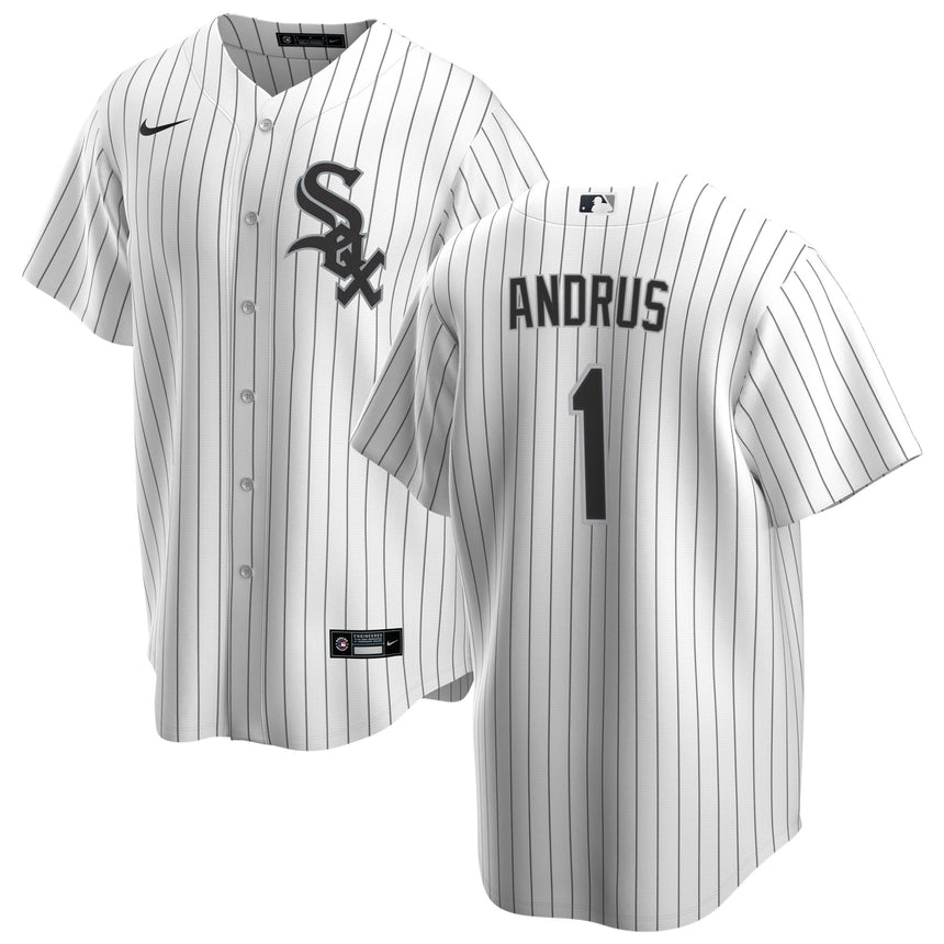 Men's Elvis Andrus Chicago White Sox Home White Premium Stitch Replica Jersey