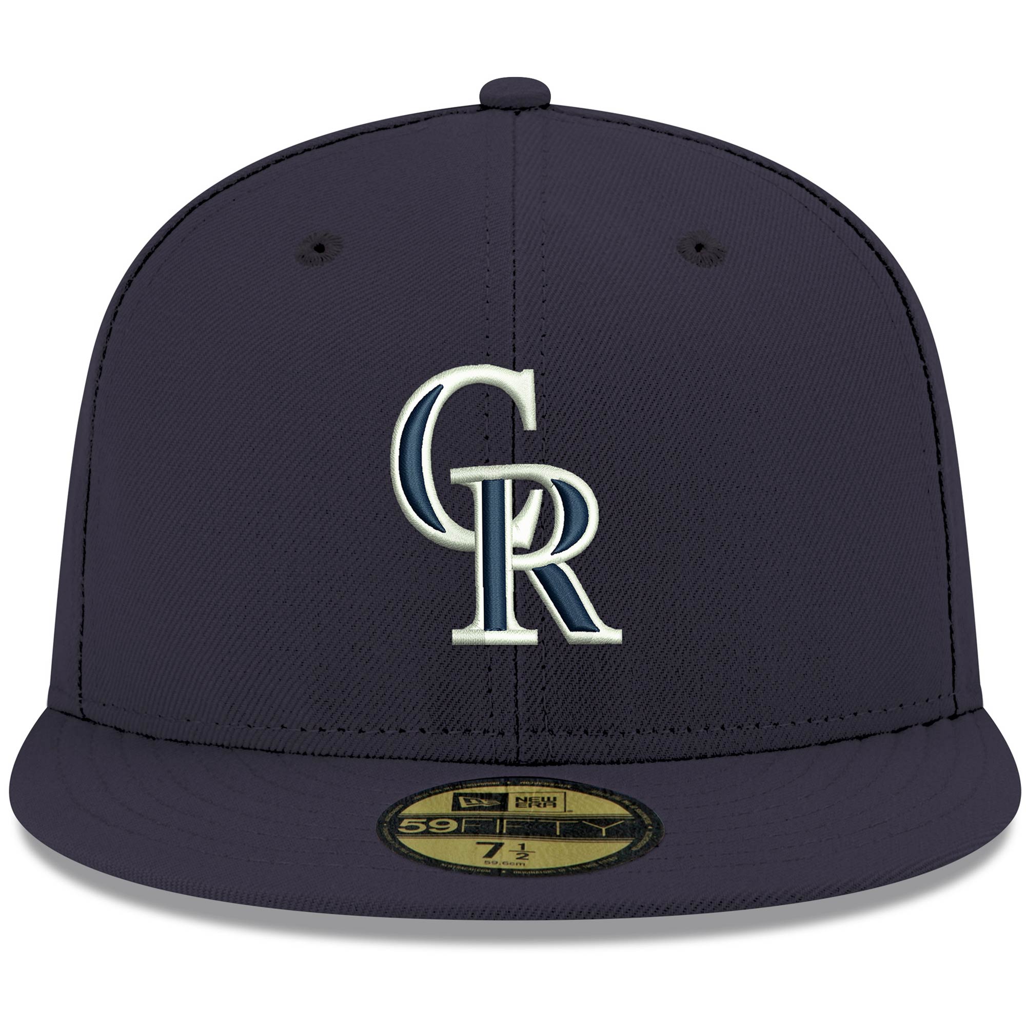 Colorado Rockies New Era White Logo 59FIFTY Fitted Hat - Navy