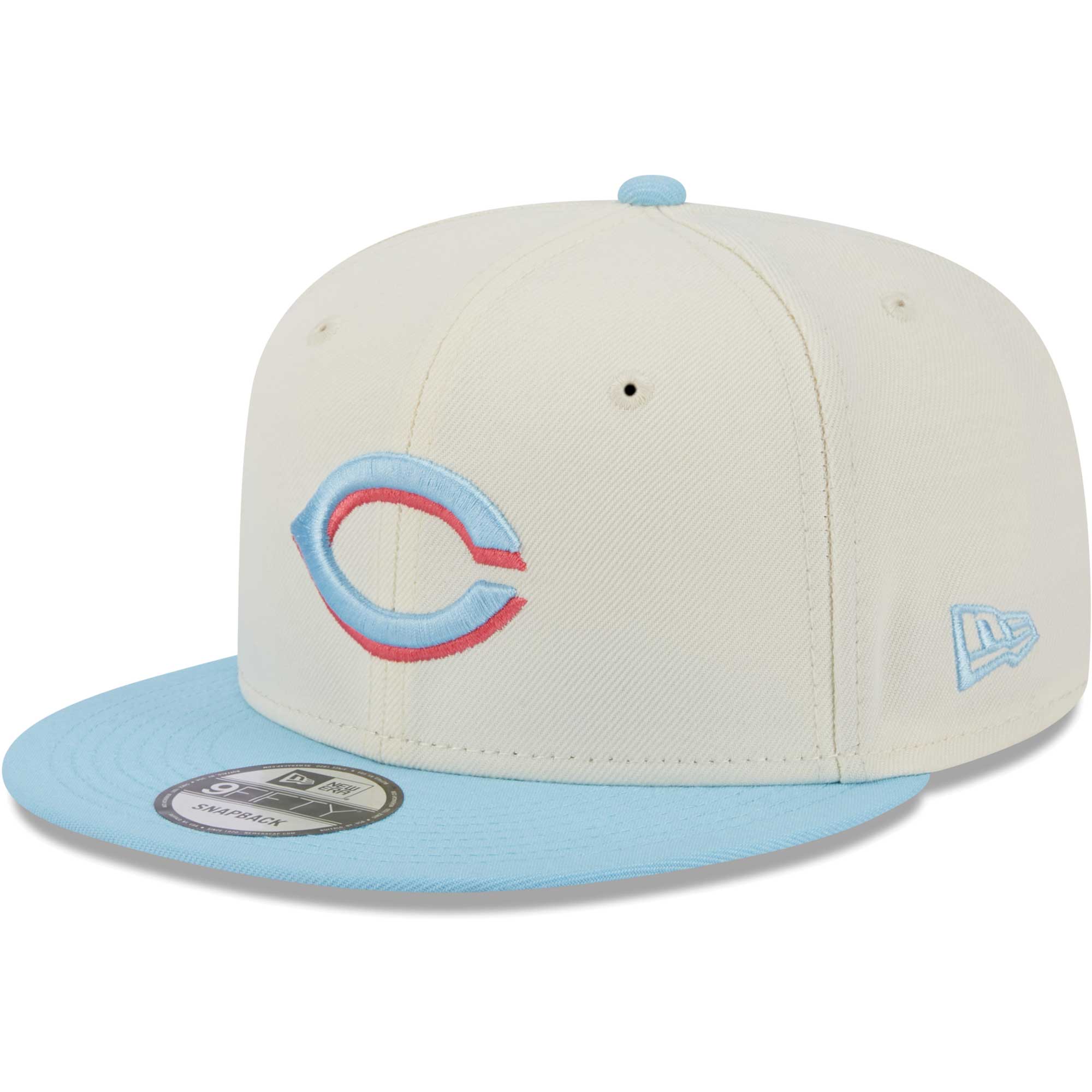Cincinnati Reds New Era Spring Basic Two-Tone 9FIFTY Snapback Hat - Cream/Light Blue