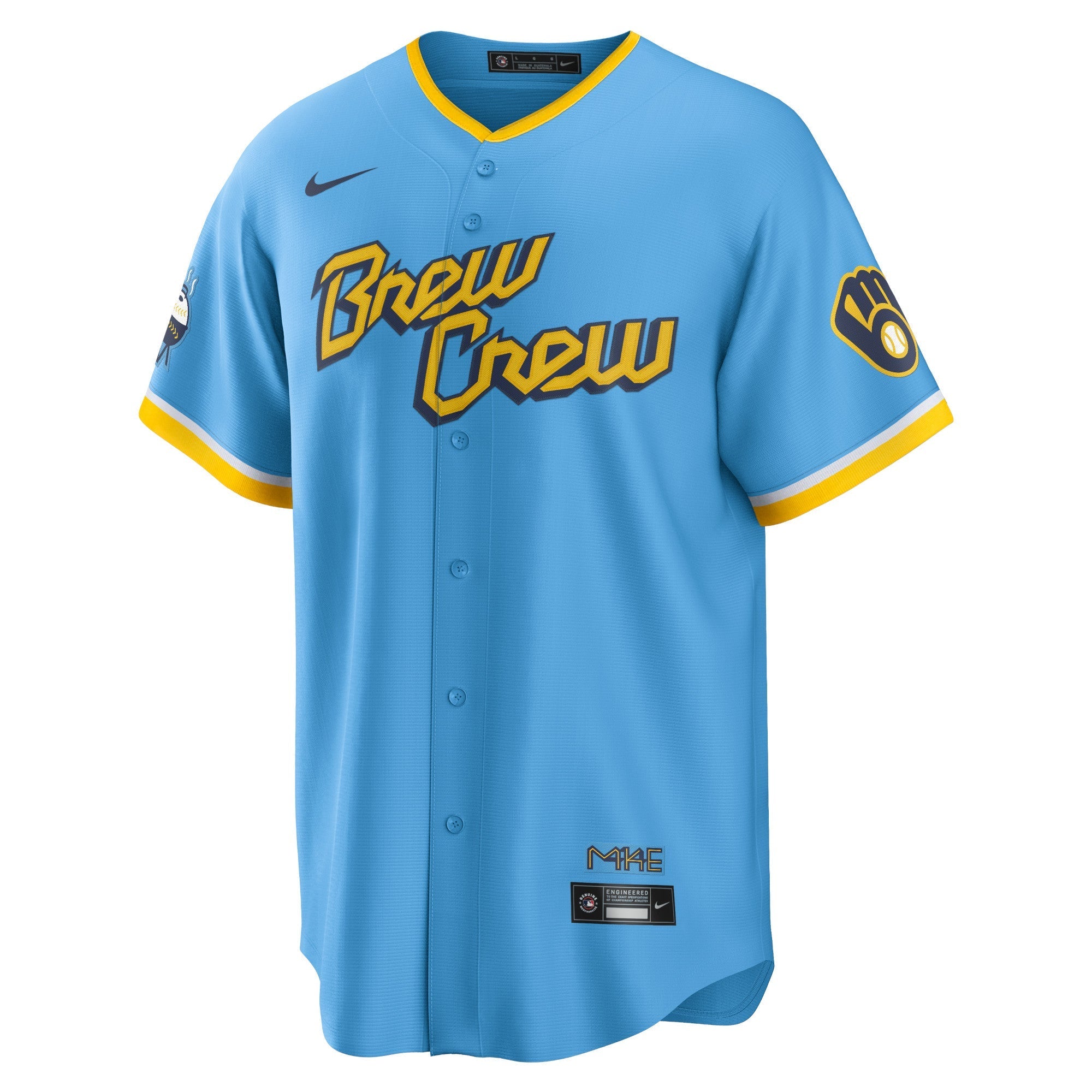 Men's Nike Powder Blue Milwaukee Brewers 2022 City Connect Replica Team Jersey