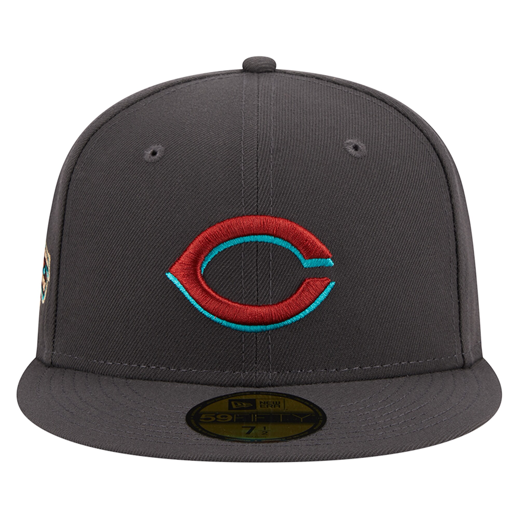 Cincinnati Reds New Era Print Undervisor 59FIFTY Fitted Hat - Graphite