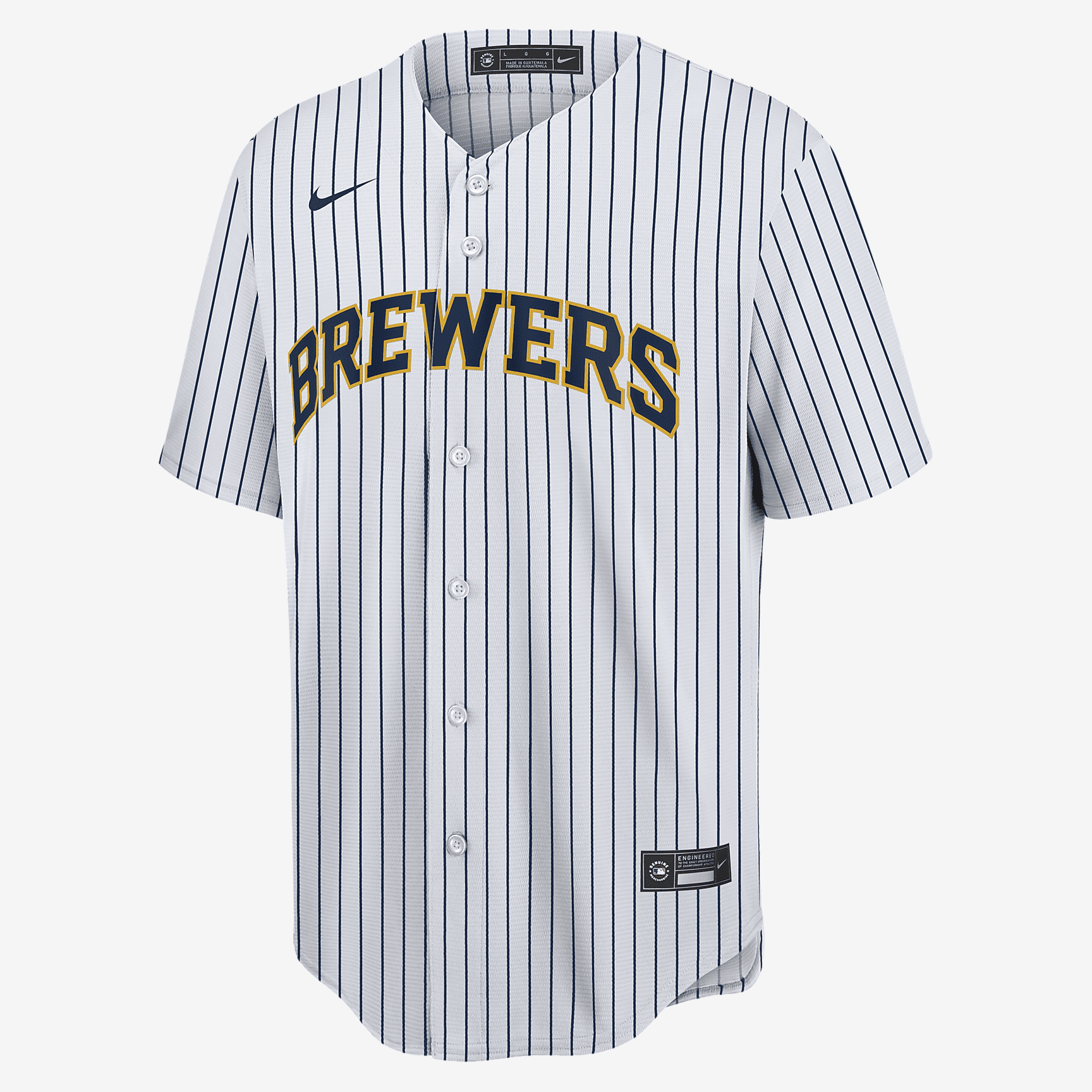MLB Milwaukee Brewers (Christian Yelich) Men's Replica Baseball Jersey - White/Navy