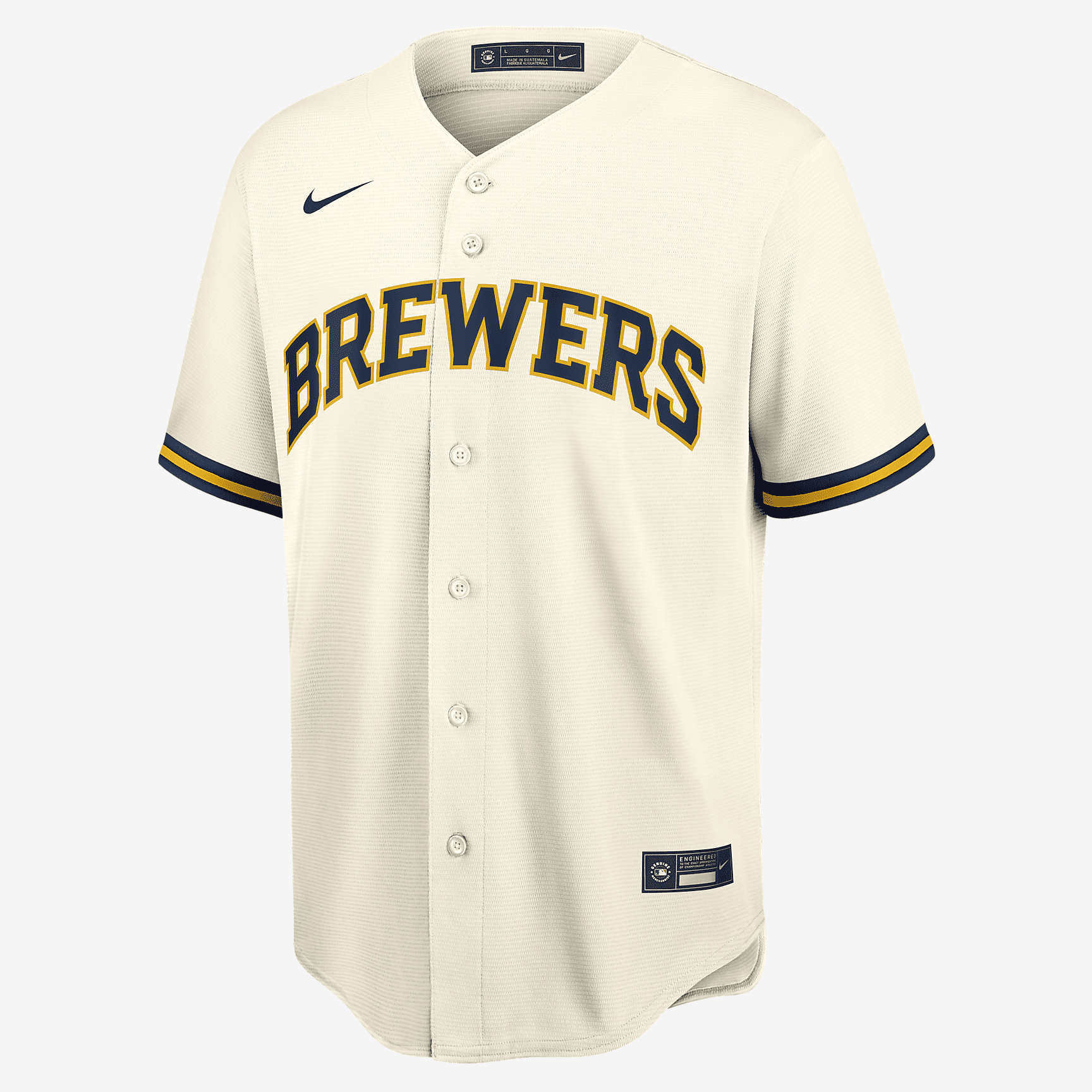 MLB Milwaukee Brewers (Christian Yelich) Men's Replica Baseball Jersey - Cream