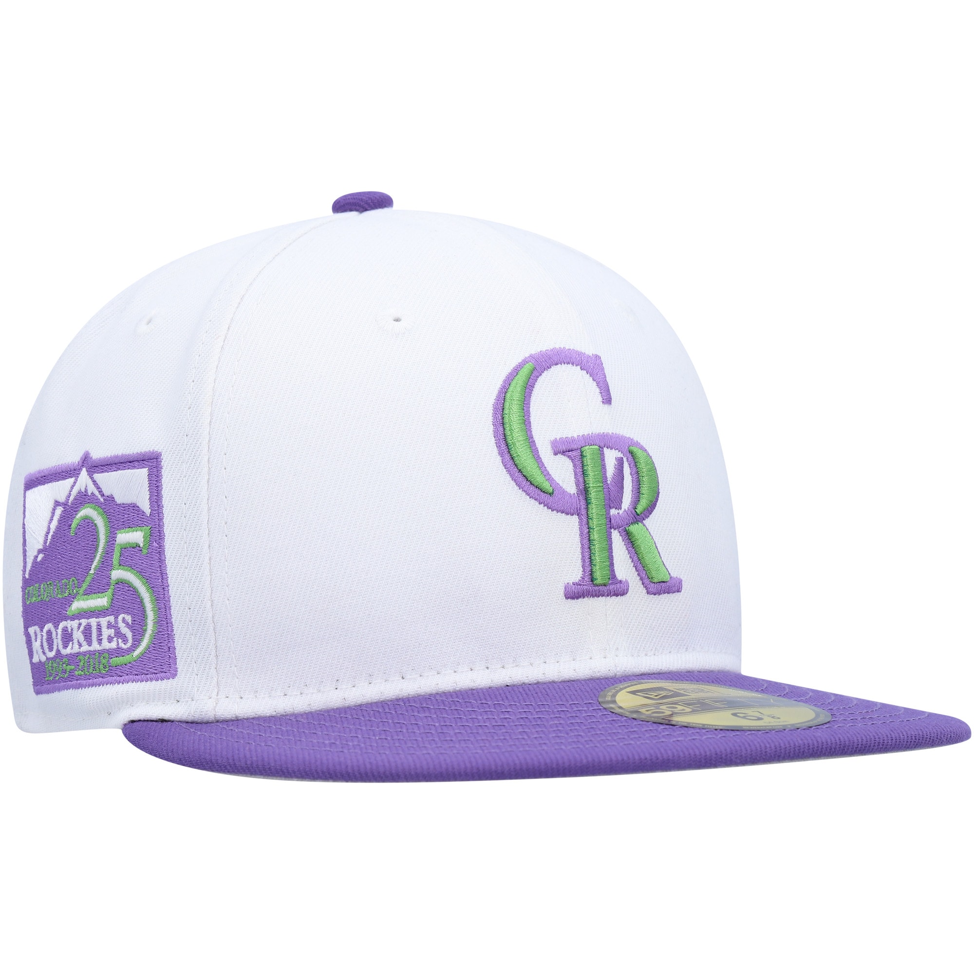 Colorado Rockies New Era 25th Anniversary Side Patch 59FIFTY Fitted Hat - White