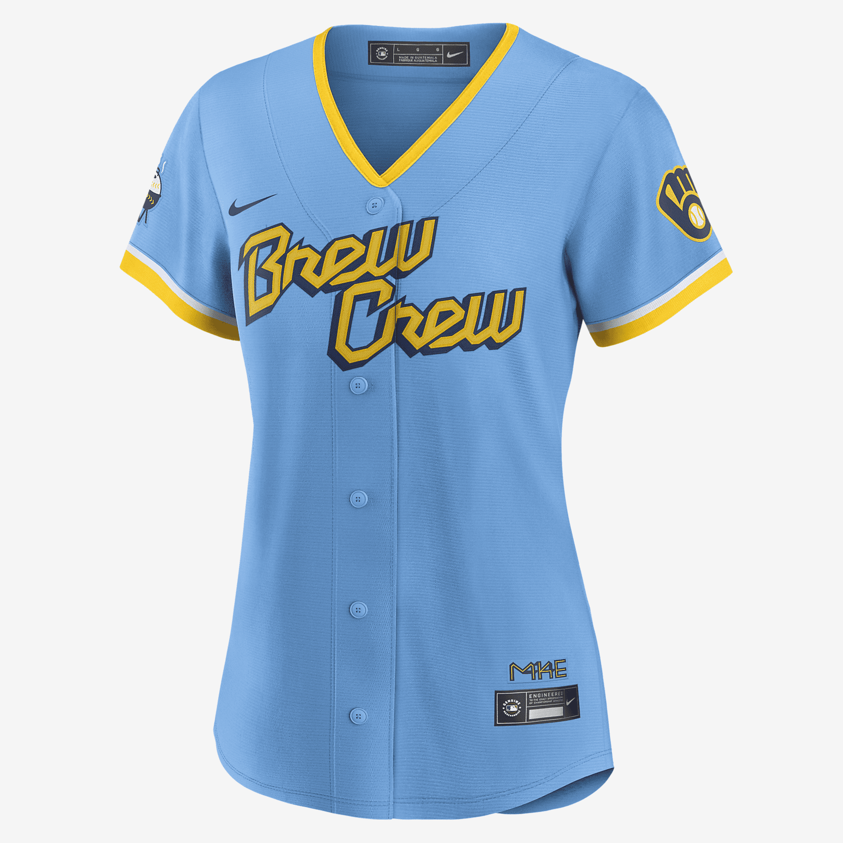 MLB Milwaukee Brewers City Connect (Christian Yelich) Women's Replica Baseball Jersey - Powder Blue