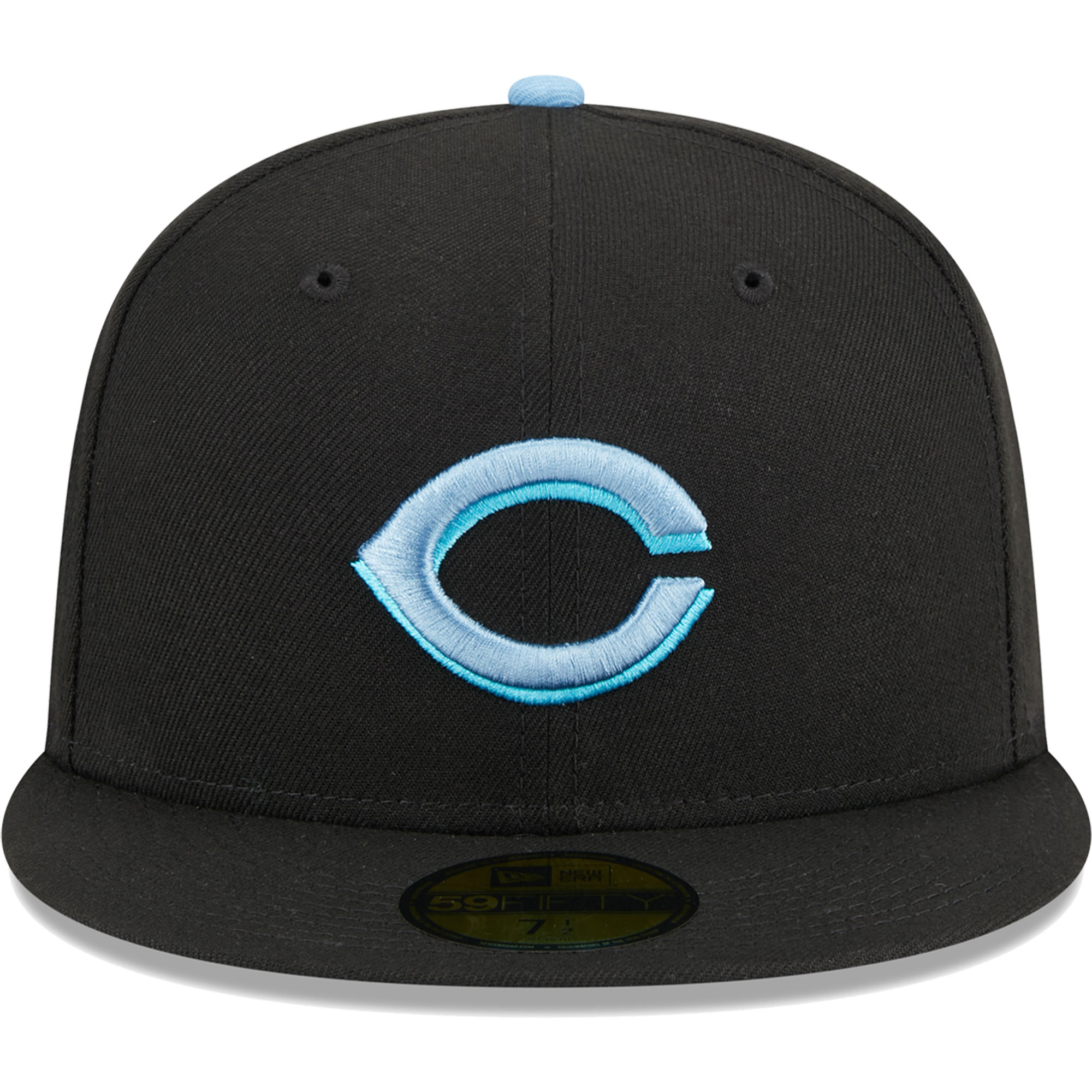 Cincinnati Reds New Era Pastel Undervisor 59FIFTY Fitted Hat - Black