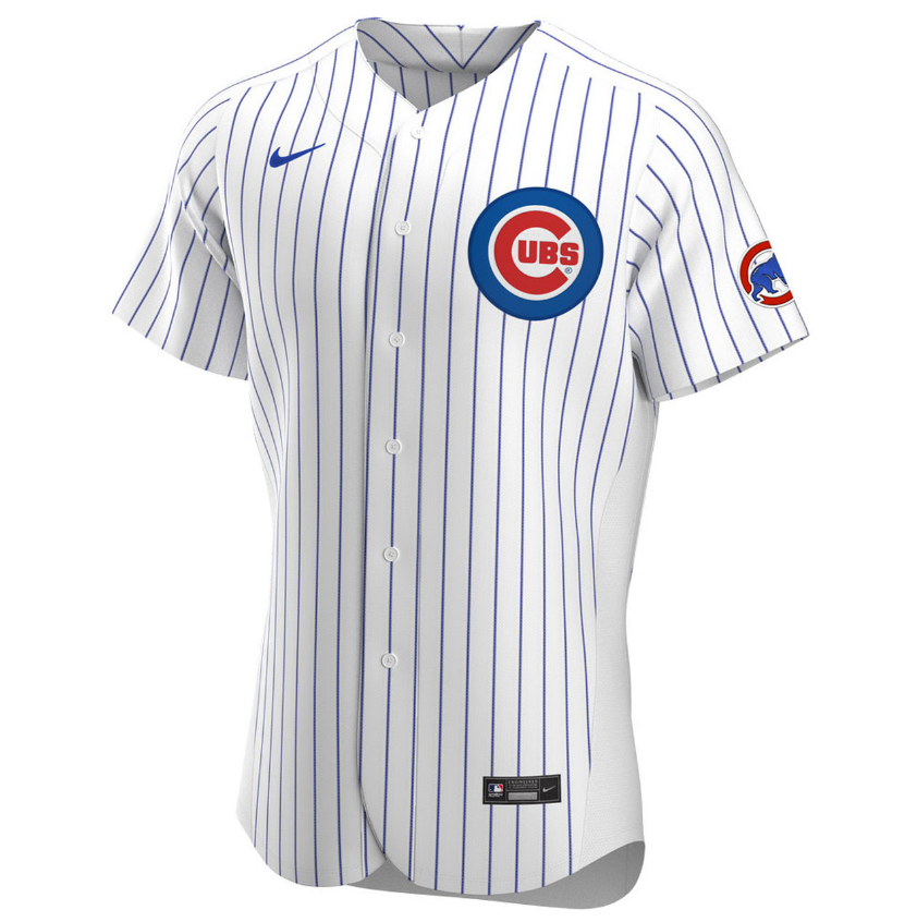 Men's Chicago Cubs Javier Baez White Home Authentic Player Jersey