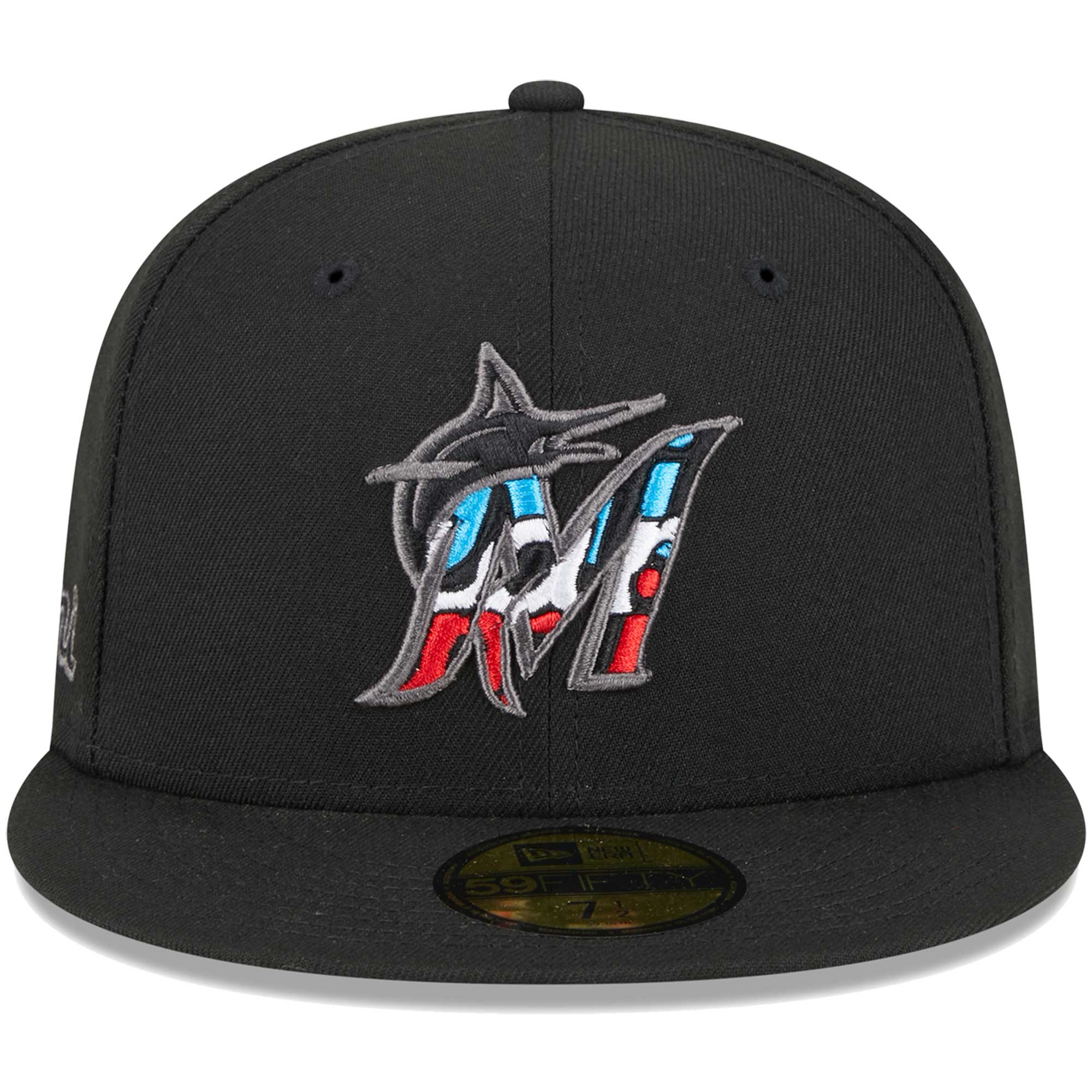 Miami Marlins New Era Script Fill 59FIFTY Fitted Hat - Black