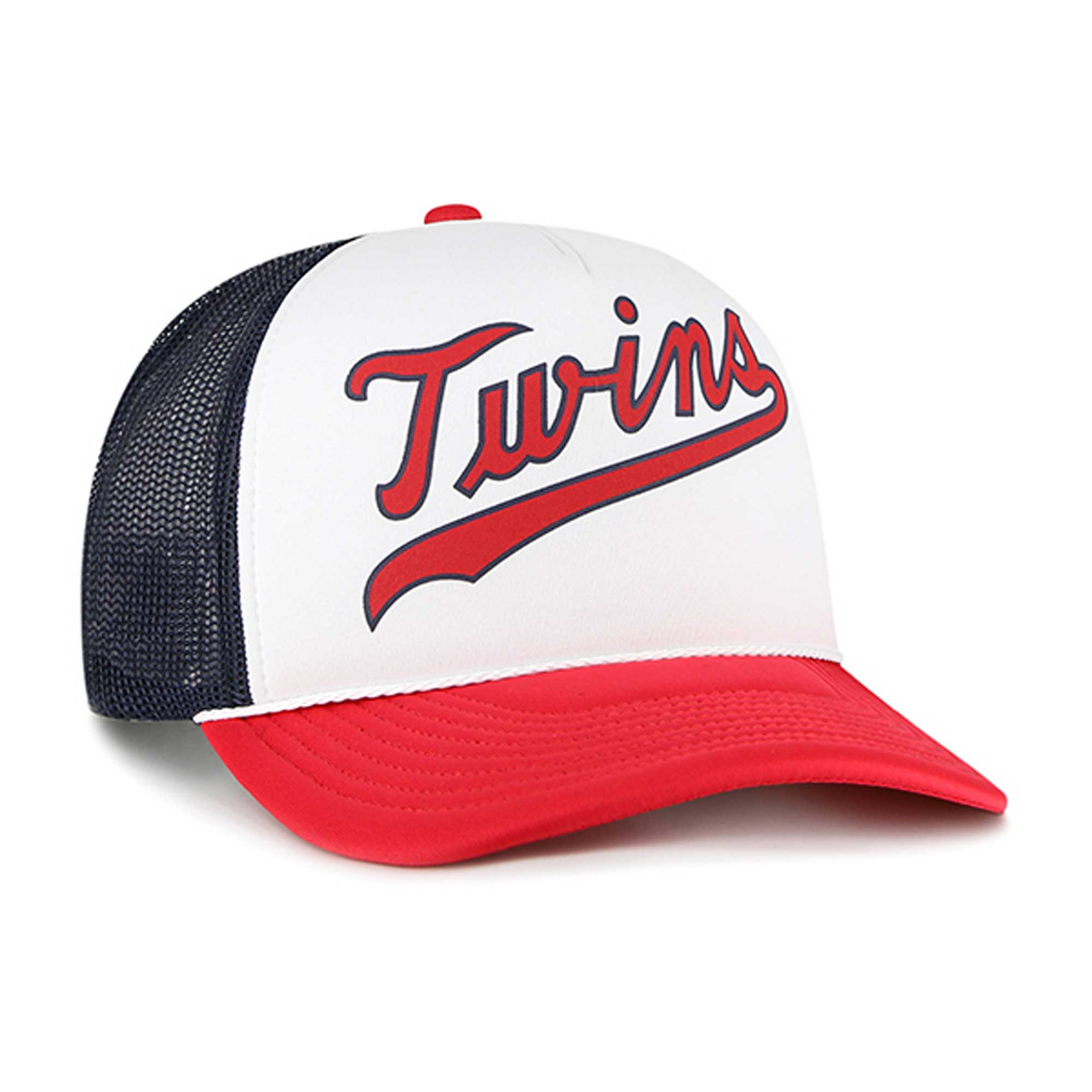 Minnesota Twins '47 Foam Front Script Trucker Snapback Hat - White